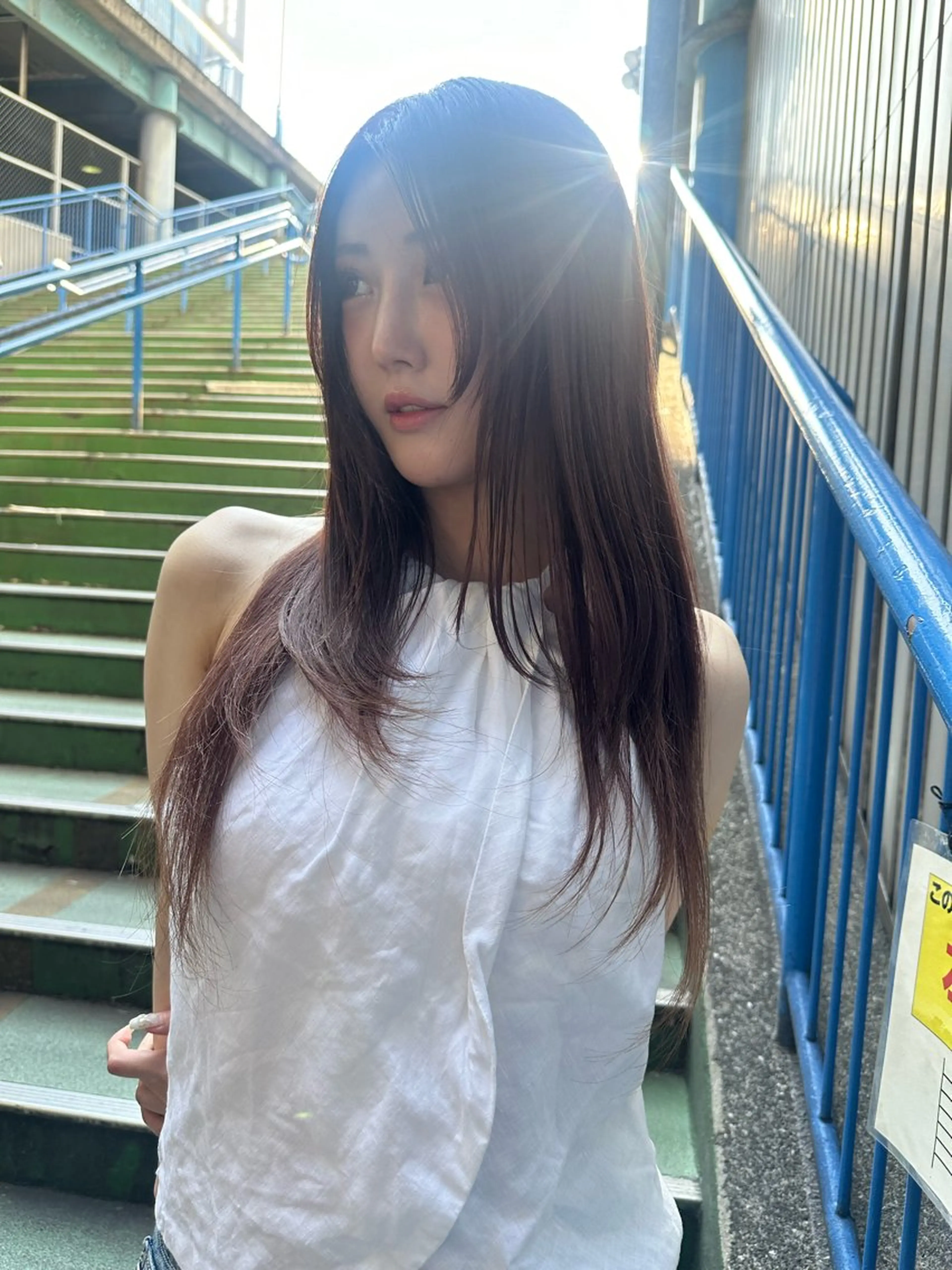 ロング 顔周りカット レイヤーカット 似合わせカット 透けるbrown カラー🎗♡yukaのヘアスタイル