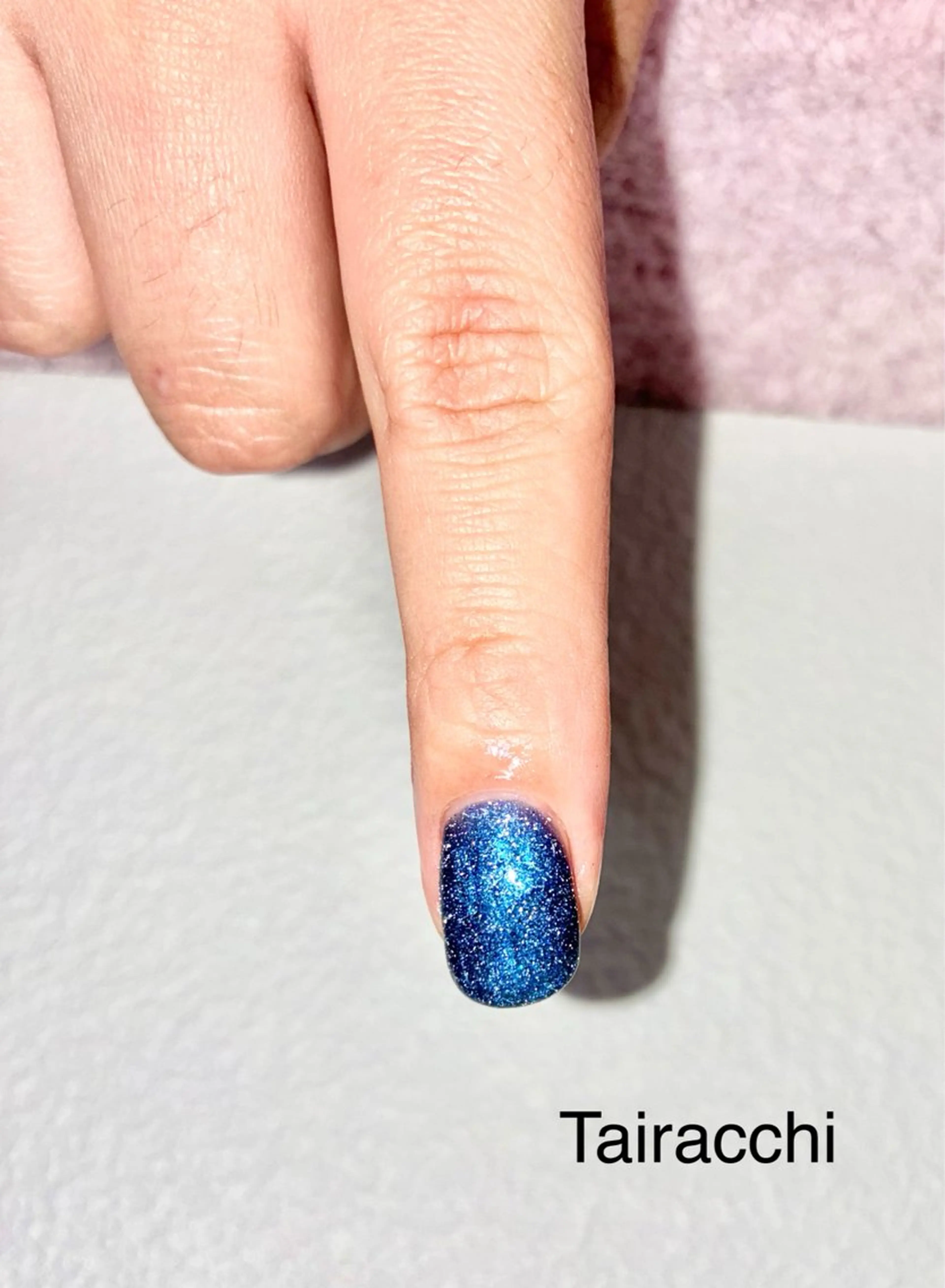 ネイル ブルー キラキラネイル ハンドネイル Tairacchi タイラッチのエステ・リラクイメージ