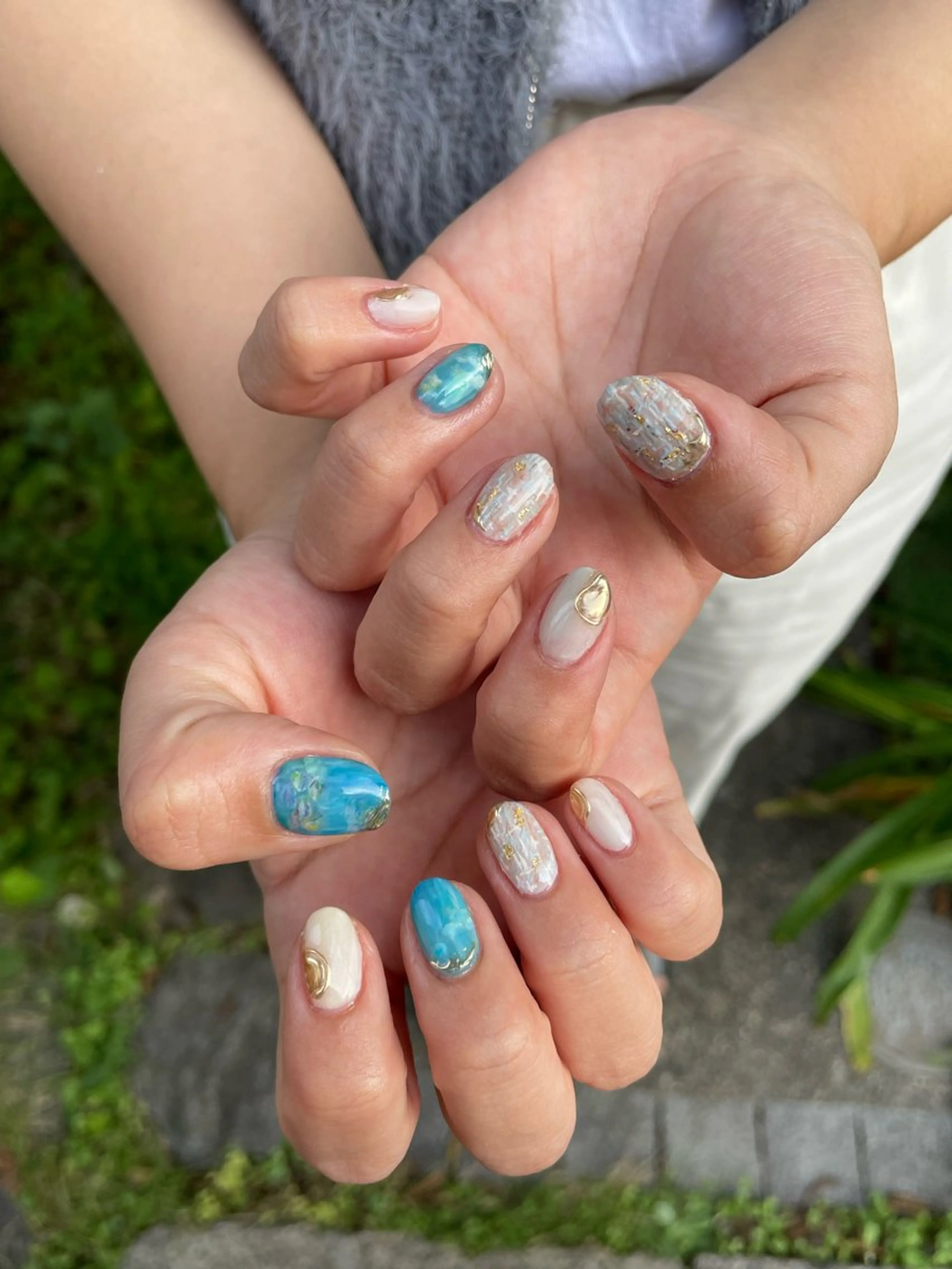 ネイル ツイードネイル ハンドネイル ROA NAILのネイルデザイン