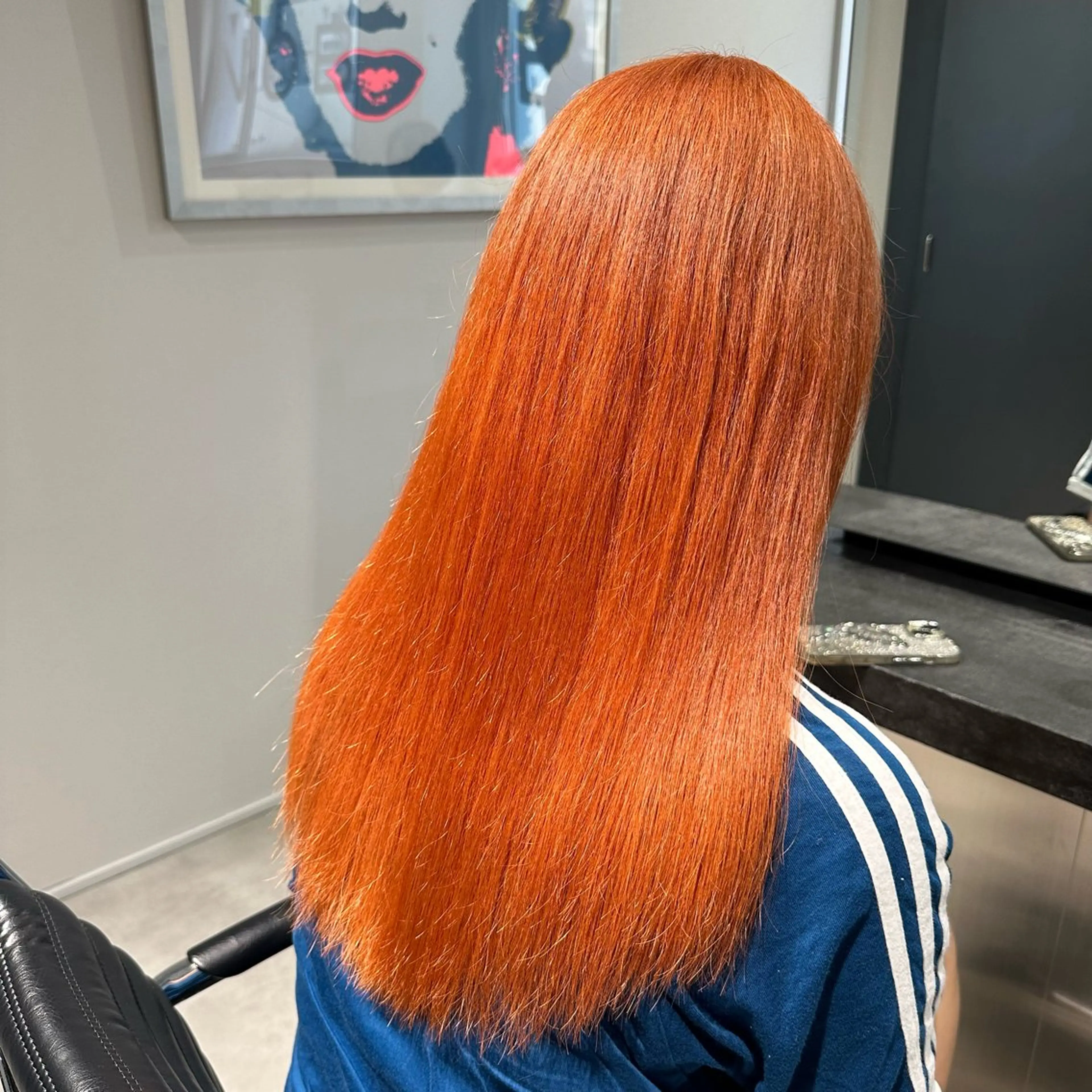 ロング カラー オレンジ カット ヘアカラー トリートメント ハイトーン/ウルフ/ レイヤー/Asukaのヘアスタイル