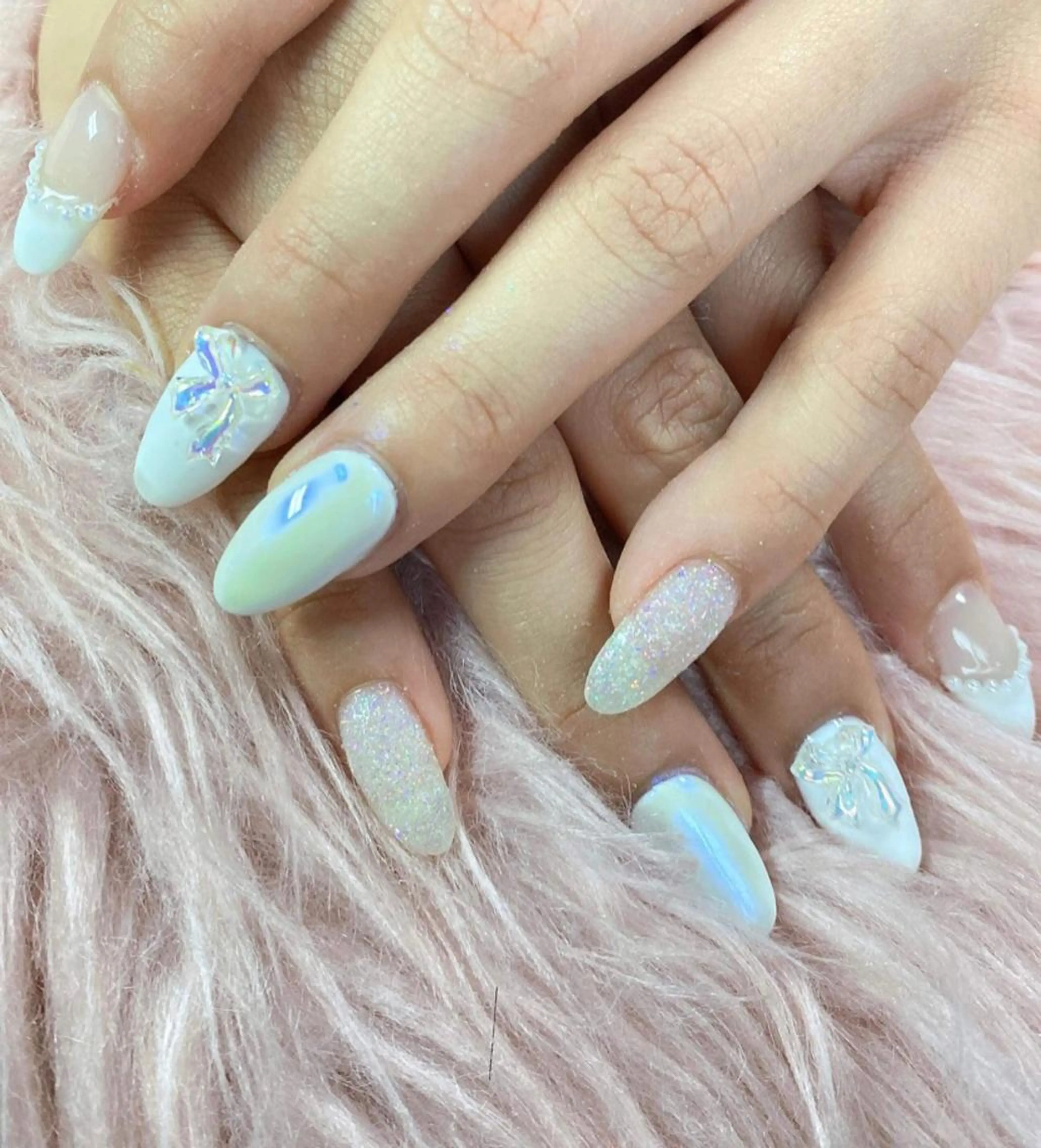 ネイル ジェルネイル リボン HandSnail自宅サロン所属・HandSnail 座間自宅ネイルサロンのネイルデザイン