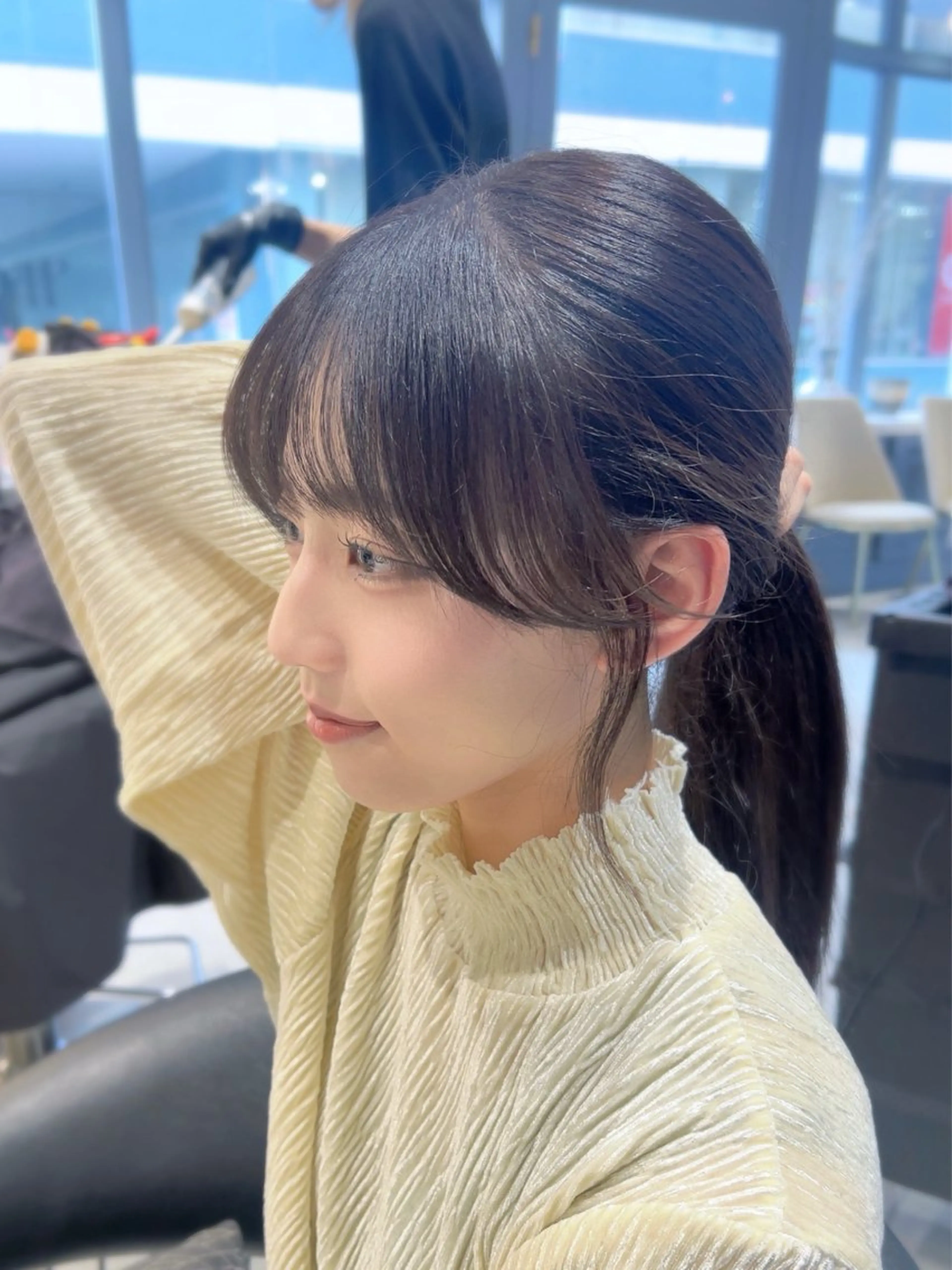 セミロング カット ヘアカラー トリートメント 韓国レイヤー/顔周り /縮毛矯正/羽田航のヘアスタイル