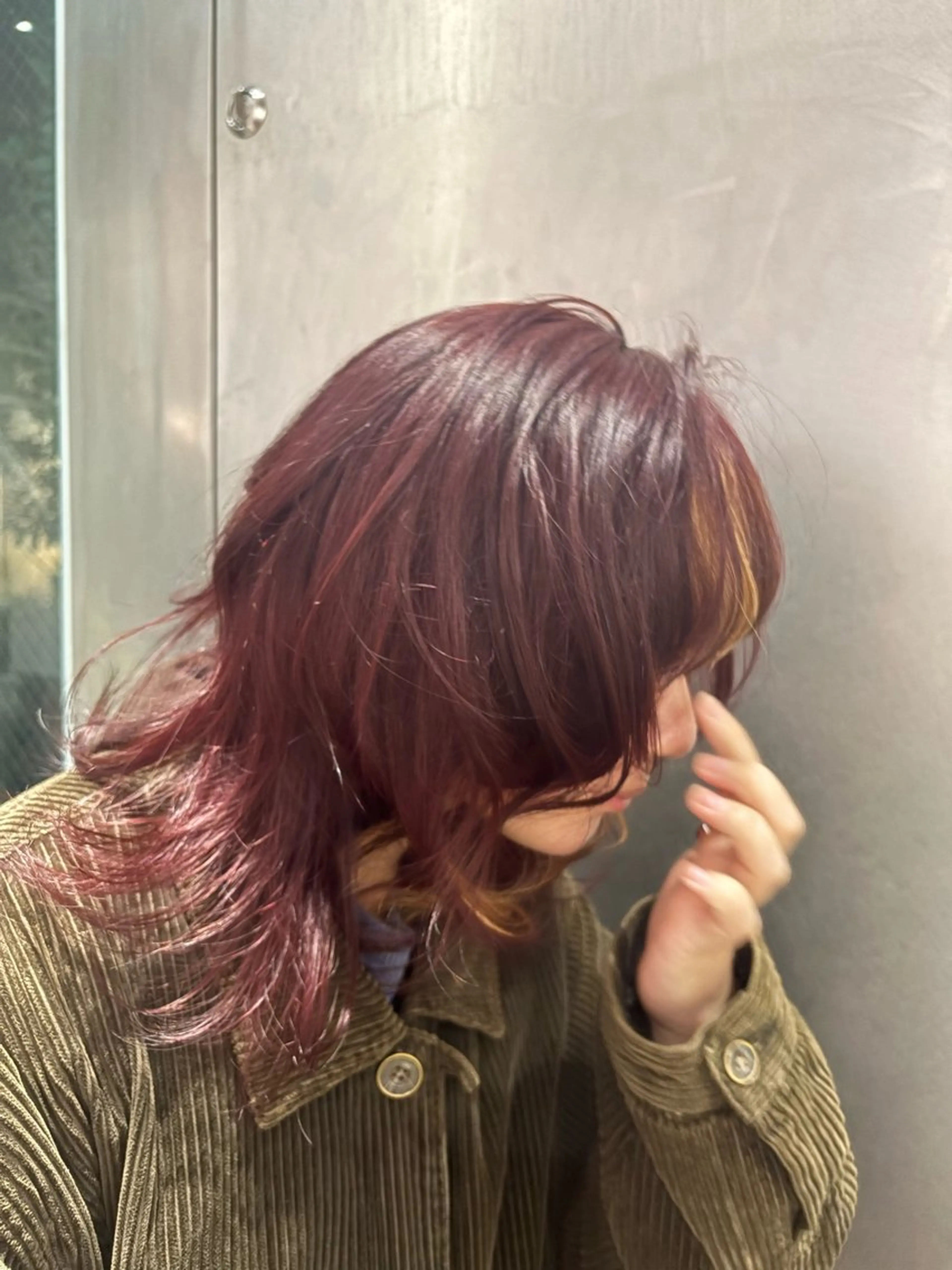 ミディアム 顔周りカット ヘアカラー 【CHERIE】天神 大名サロン💫りんのヘアスタイル