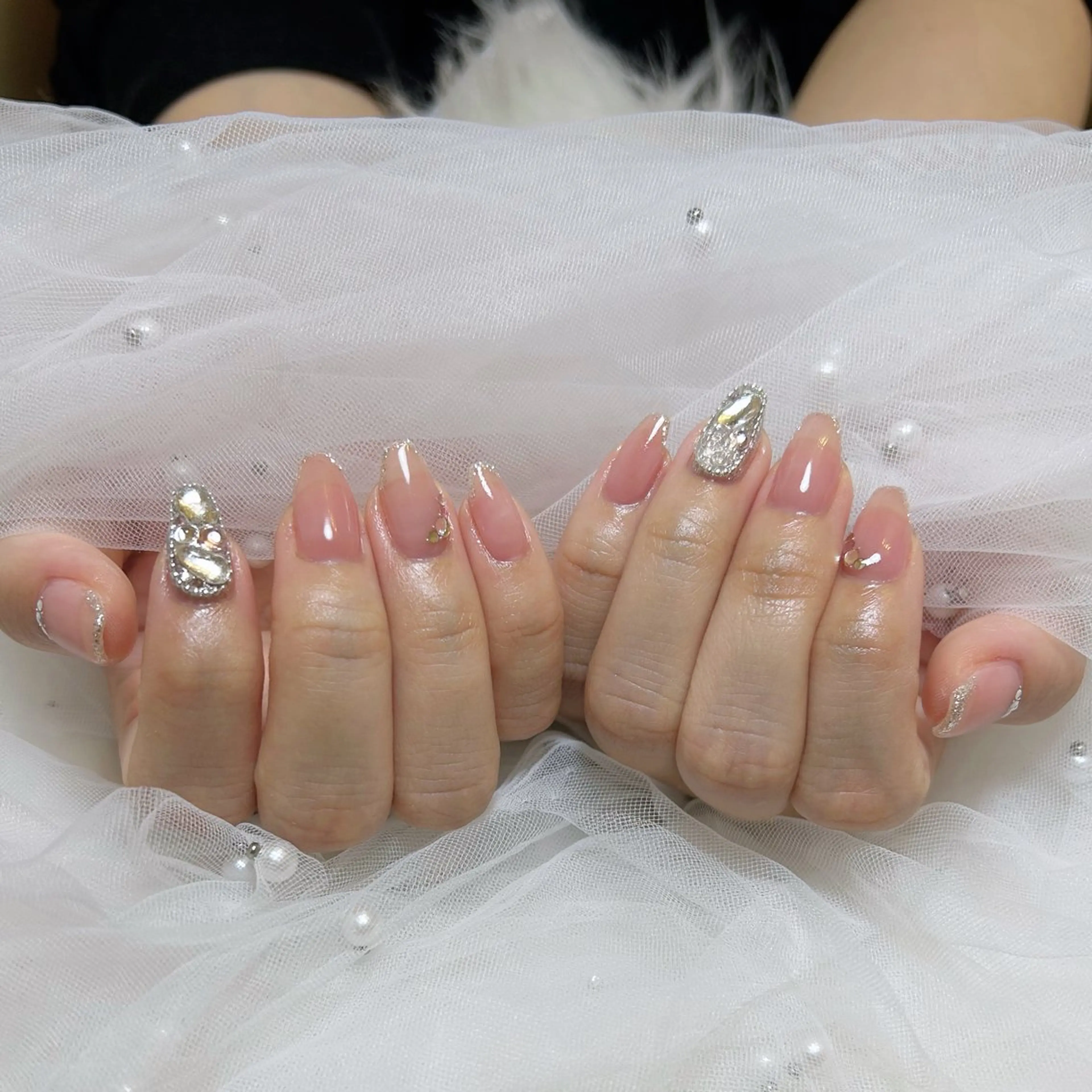 ネイル ガーリー 持ち込み ワンホンネイル ハンドネイル EmaNail天満橋店所属・EmaNail Risaのネイルデザイン