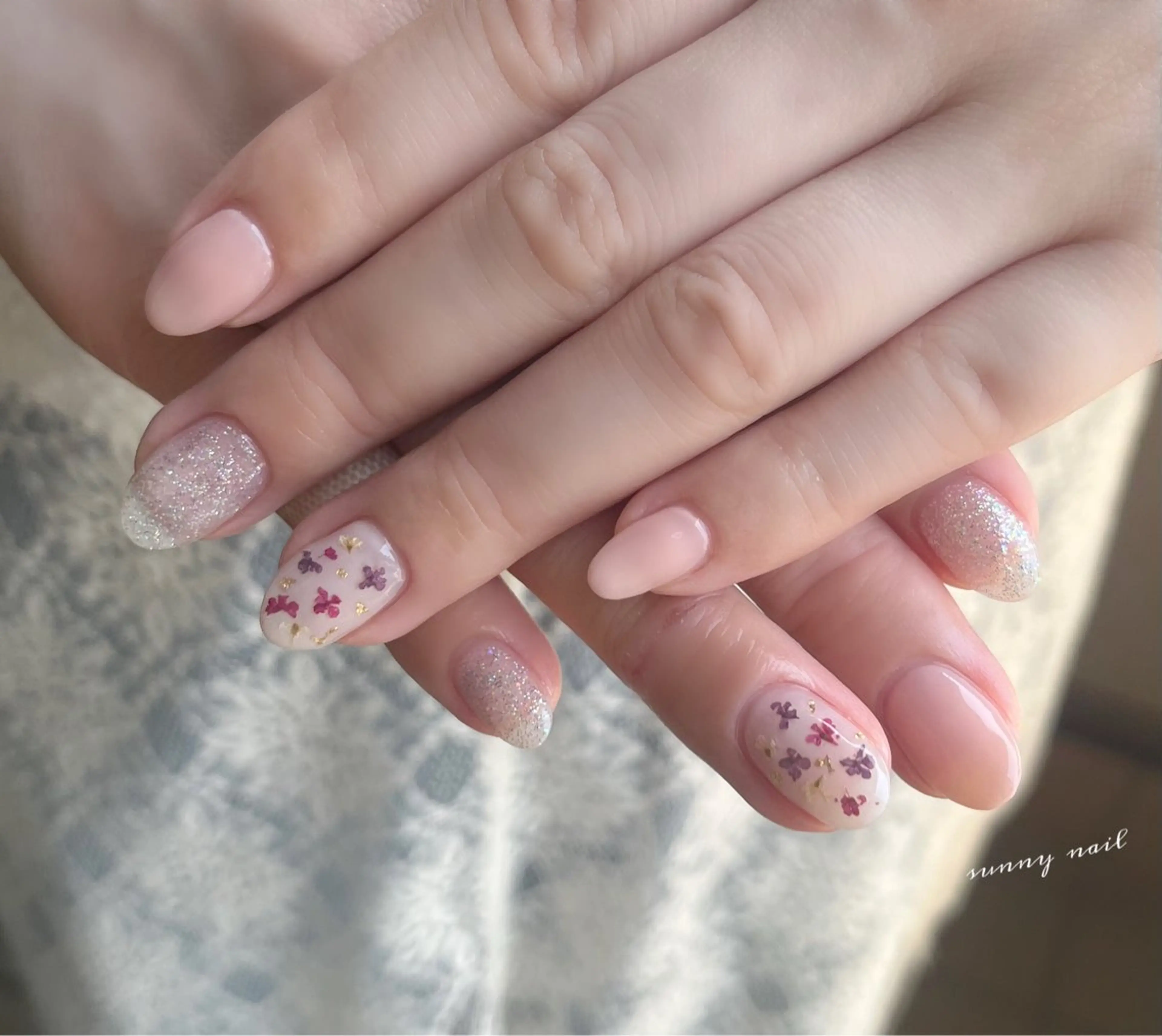 ネイル ジェルネイル パラジェル ピンク sunny nailのネイルデザイン