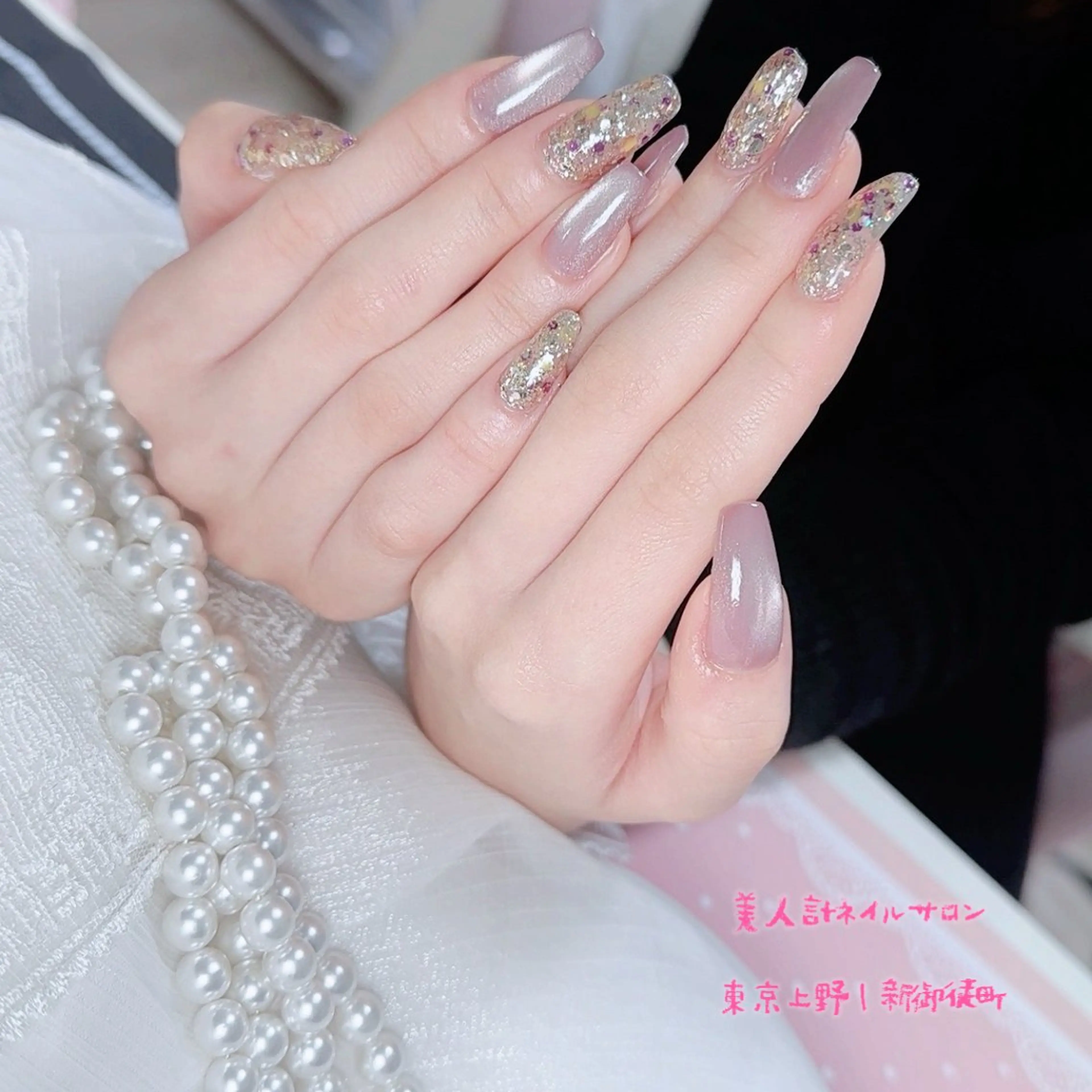 ネイル ホログラムネイル マグネットネイル ハンドネイル 美人計ネイルサロン所属・中山 美月のネイルデザイン