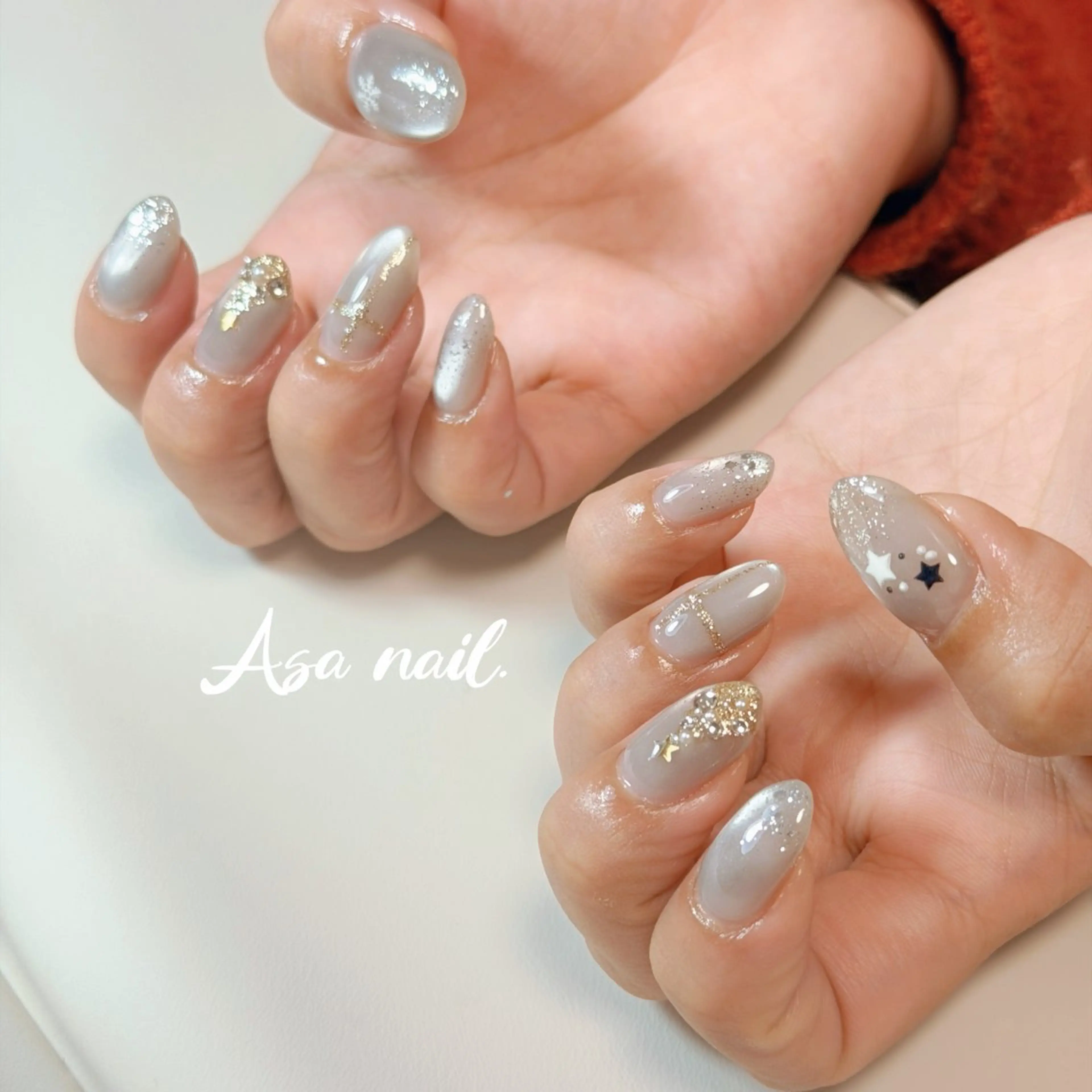 ネイル 持ち込み シンプルネイル 冬ネイル クリスマス Asa Nail 亀戸 平井のネイルデザイン