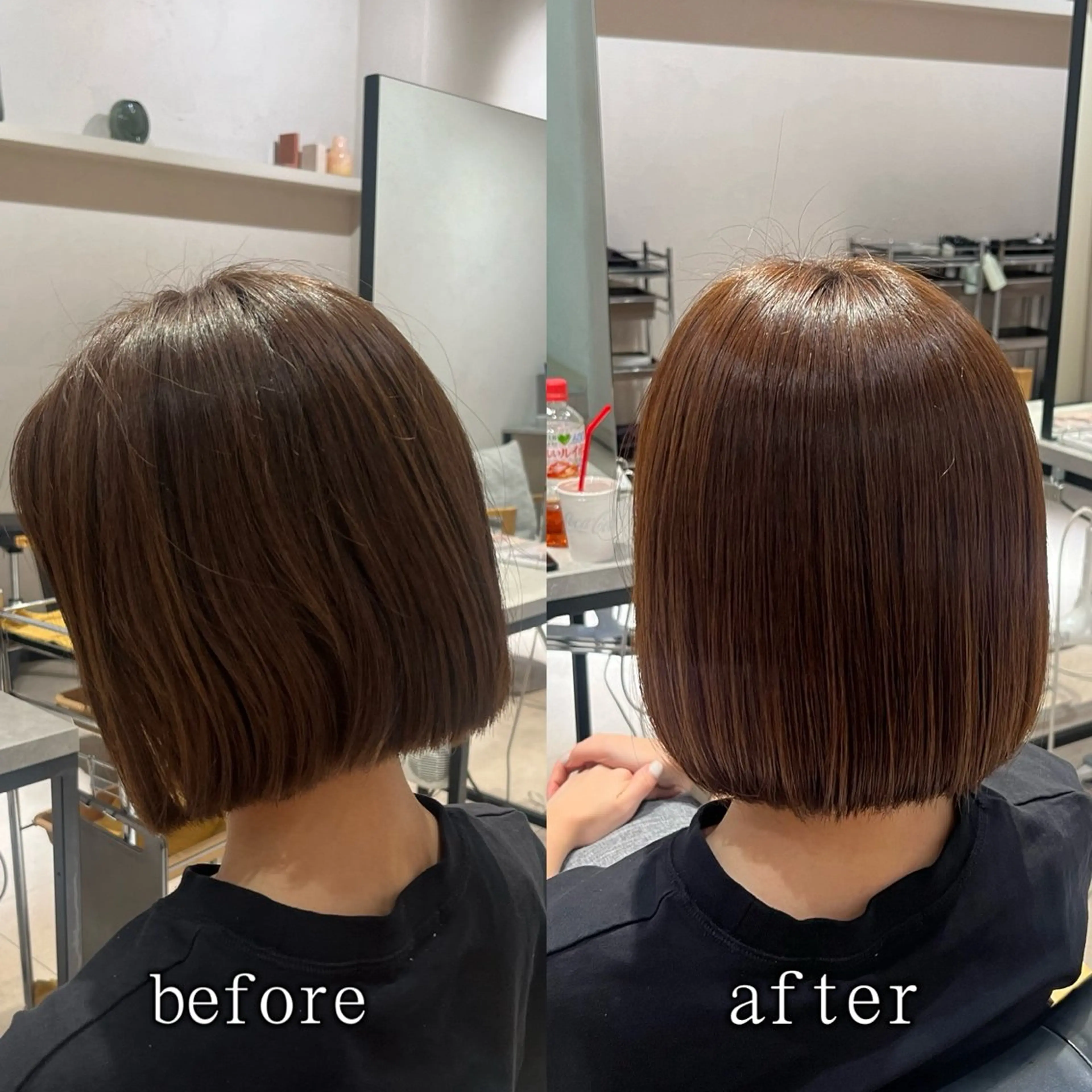 ショート パーマ ストレートパーマ 縮毛矯正 manami/ レイヤー/小顔カットのヘアスタイル