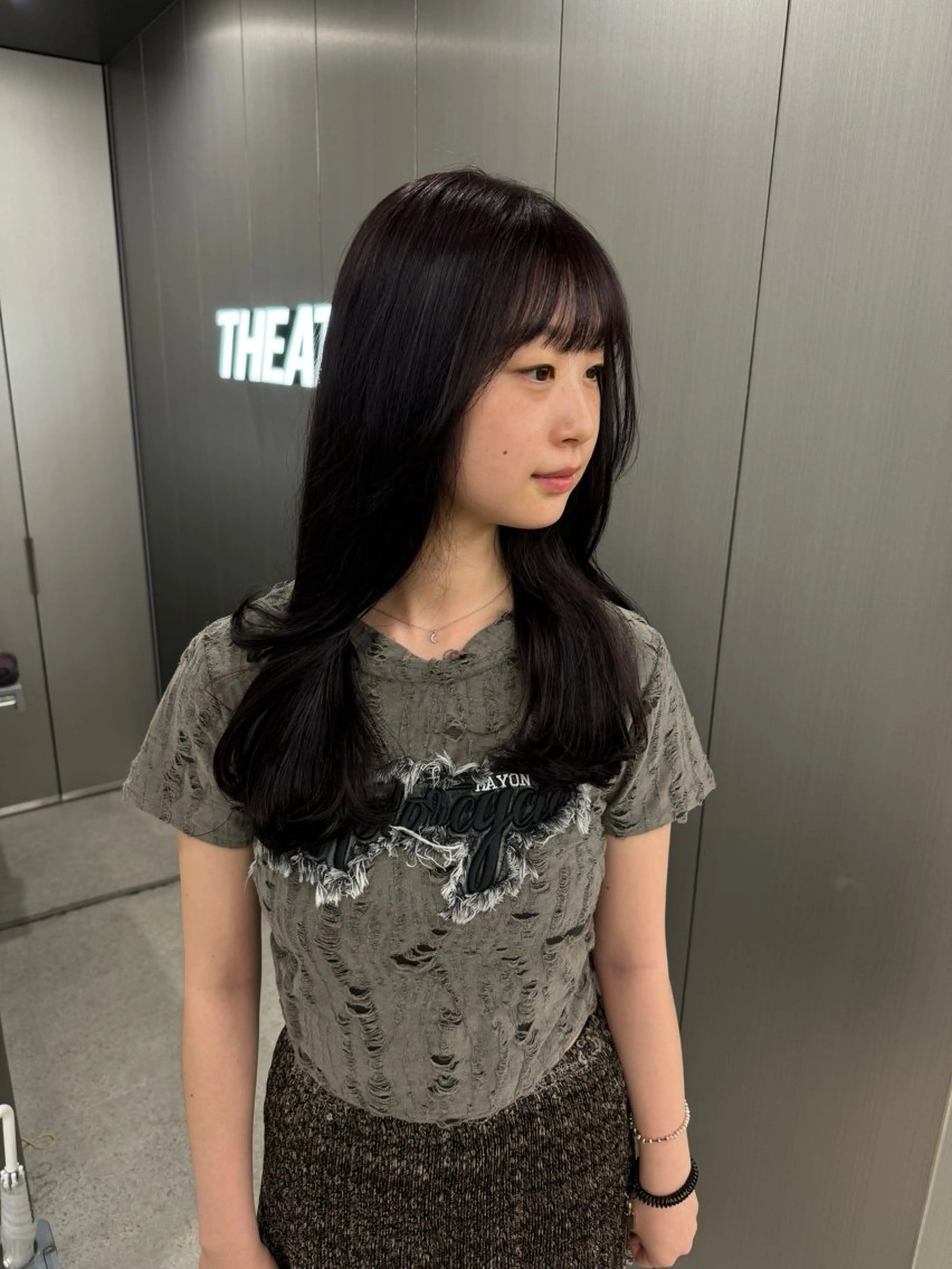 ロング カラー カット ヘアカラー トリートメント 暗髪🩶ラベンダー/ ブルー/ユウナ🤍のヘアスタイル