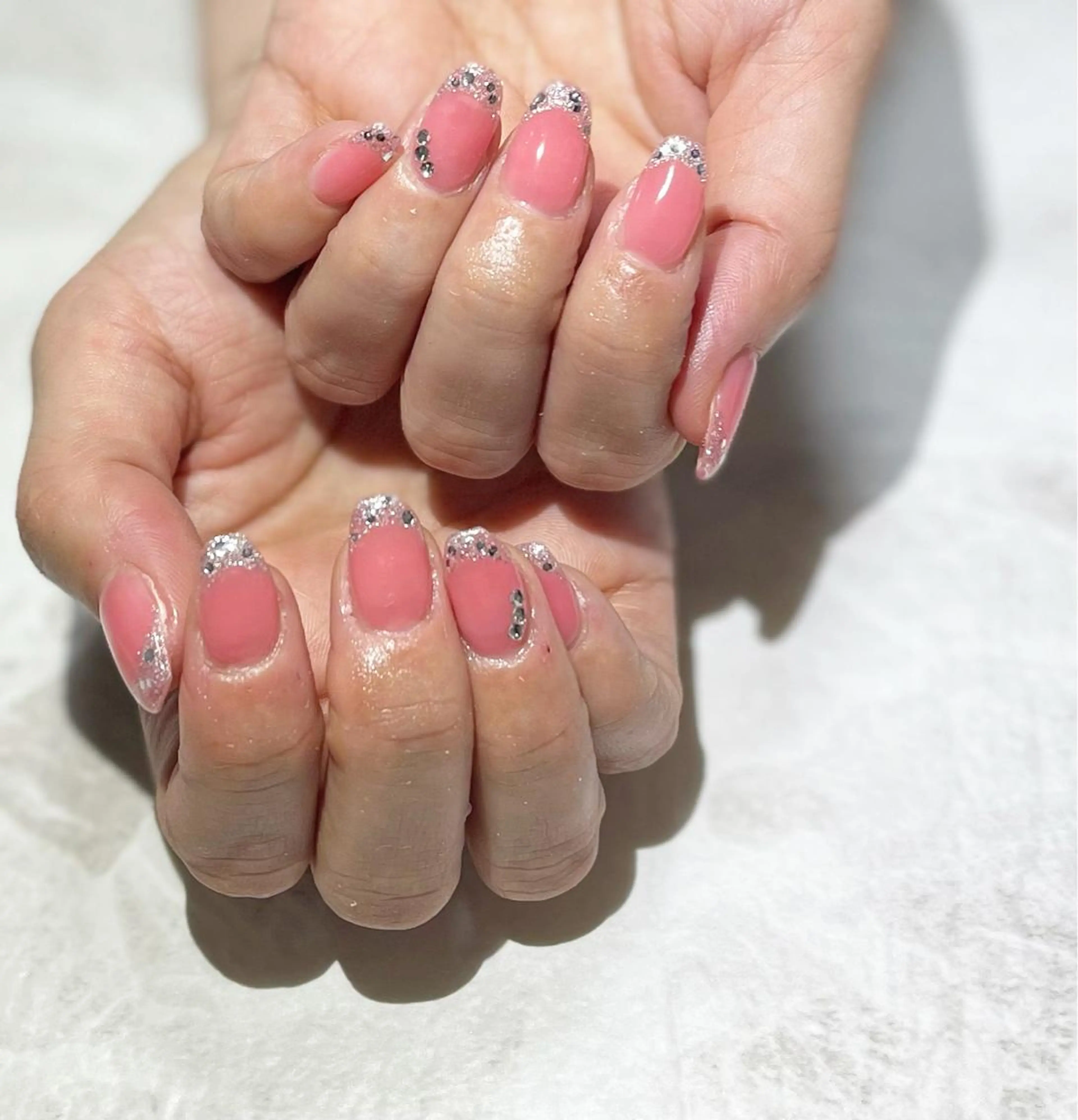 ネイル フットネイル フレンチネイル ラメ(グリッター) ニュアンスネイル シンプルネイル ネイル フフラ所属・nail fufla ♡yamane♡のネイルデザイン