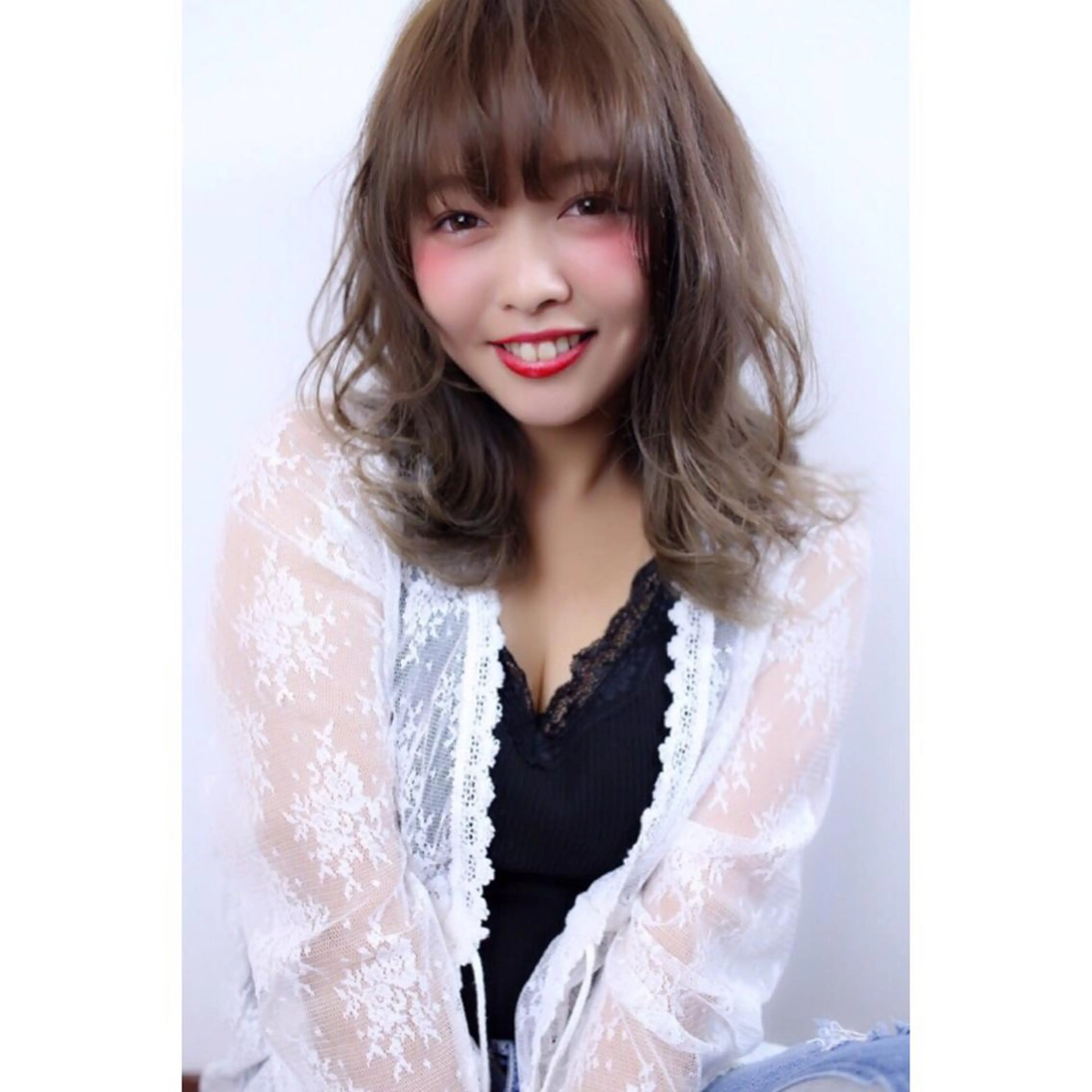 セミロング カラー 髪質改善/茅ヶ崎 マツモト リョウのヘアスタイル