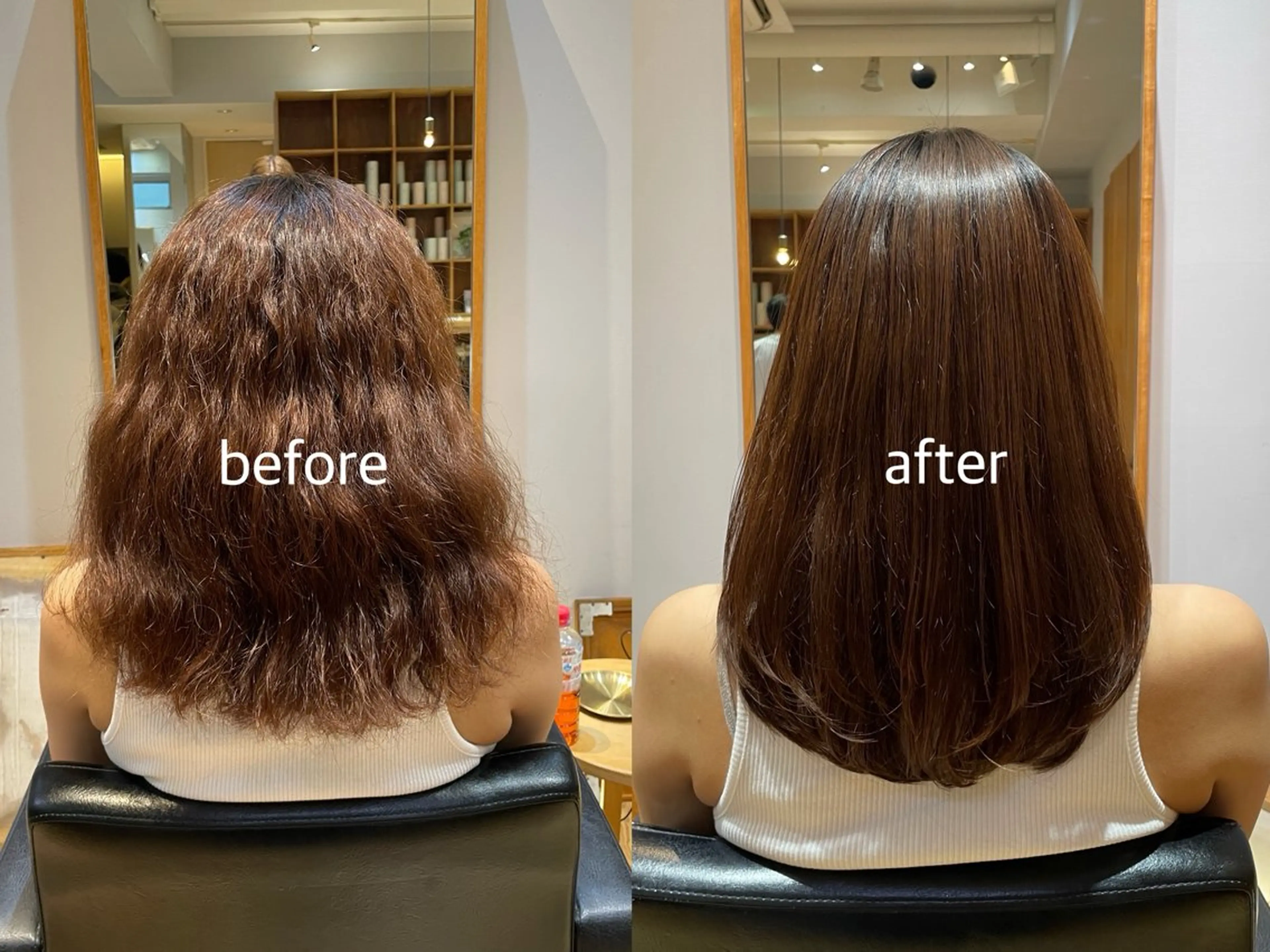 ミディアム パーマ ミディアムパーマ 縮毛矯正 縮毛矯正 縮毛矯正/レイヤー /ひかるのヘアスタイル