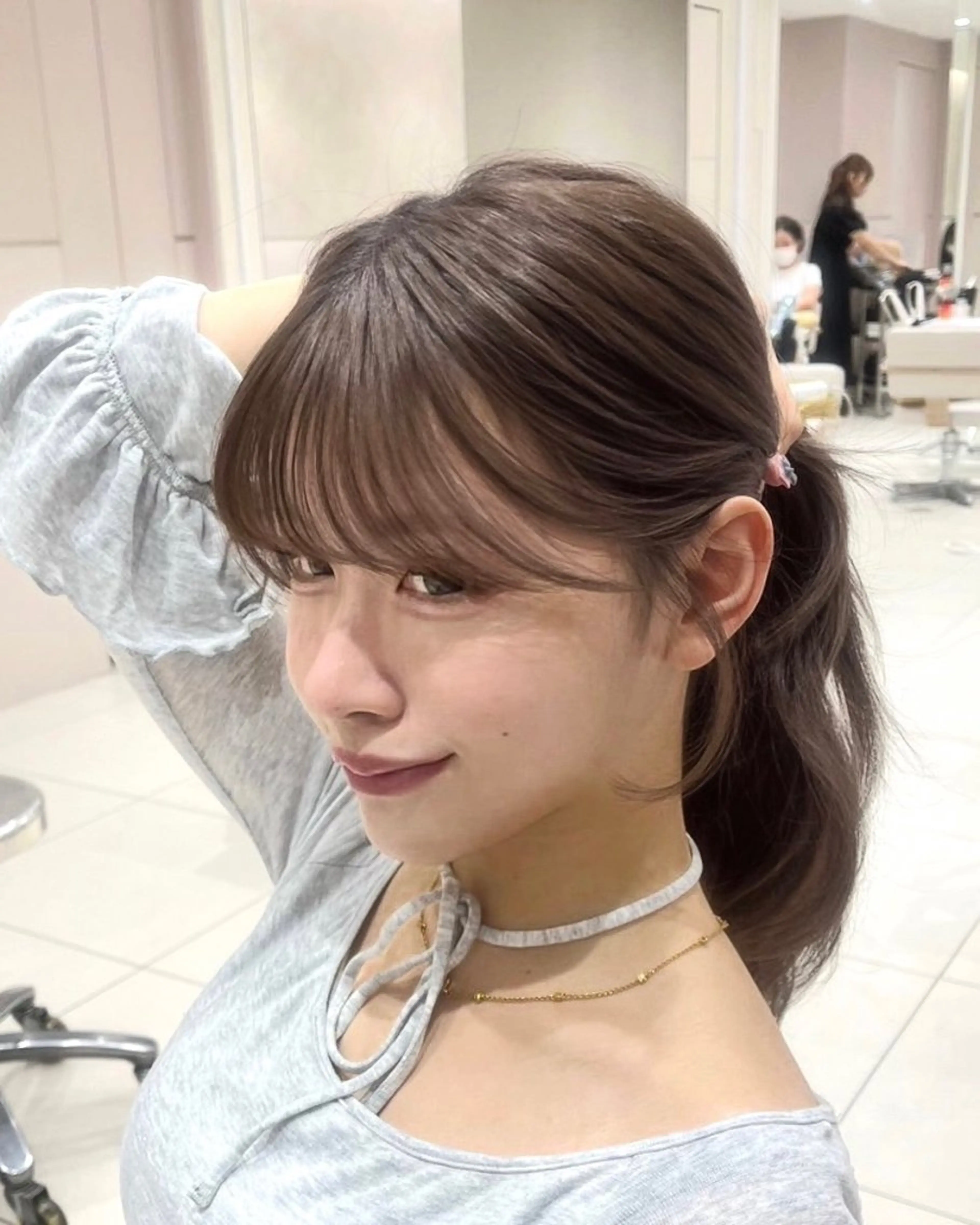 ロング アッシュ アッシュブラウン ロング カット 透明感カラー/似合わ せ前髪/柴田礼空のヘアスタイル