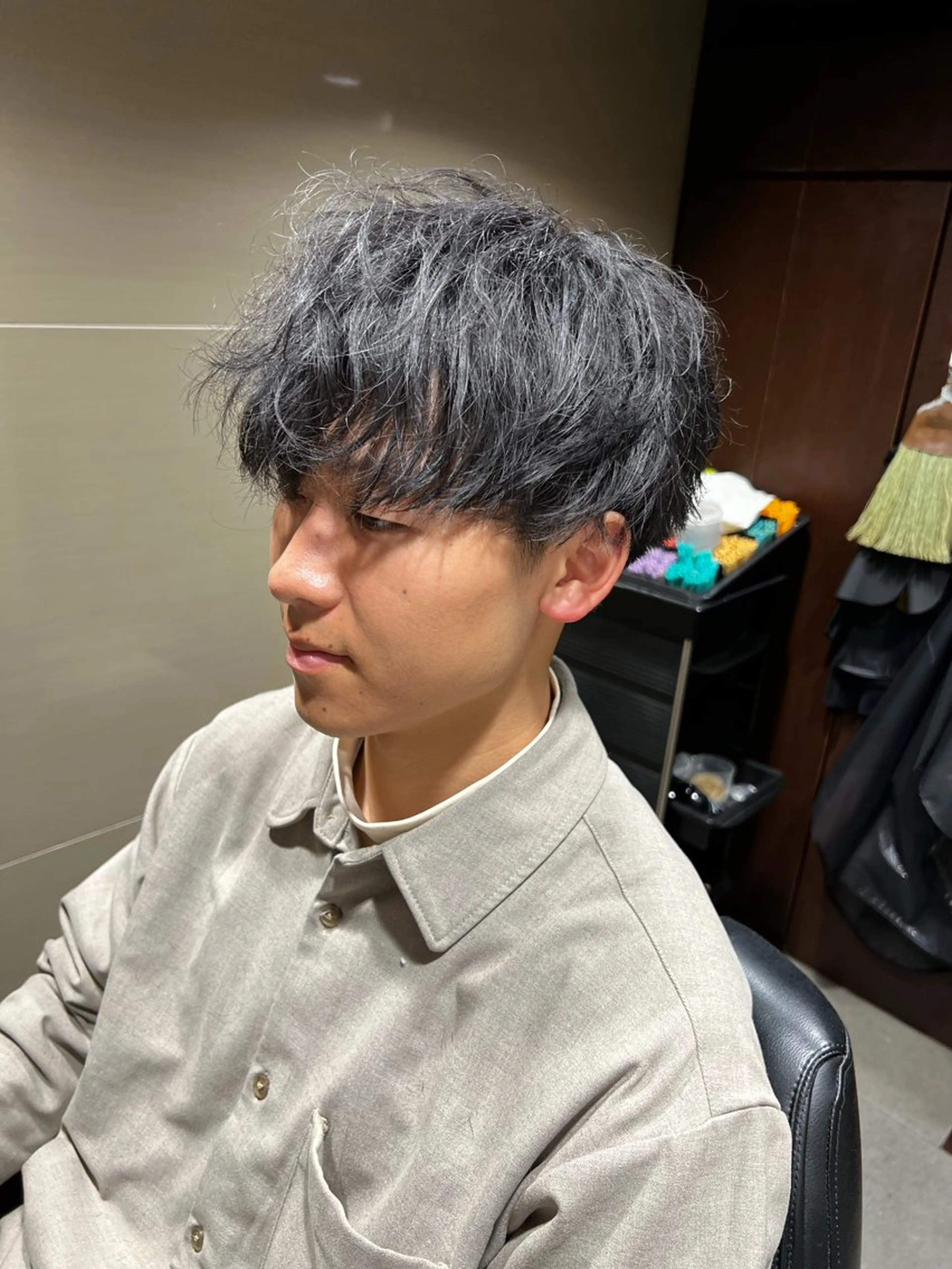 ミディアム パーマ ミディアムパーマ 杉原 慶祐のヘアスタイル