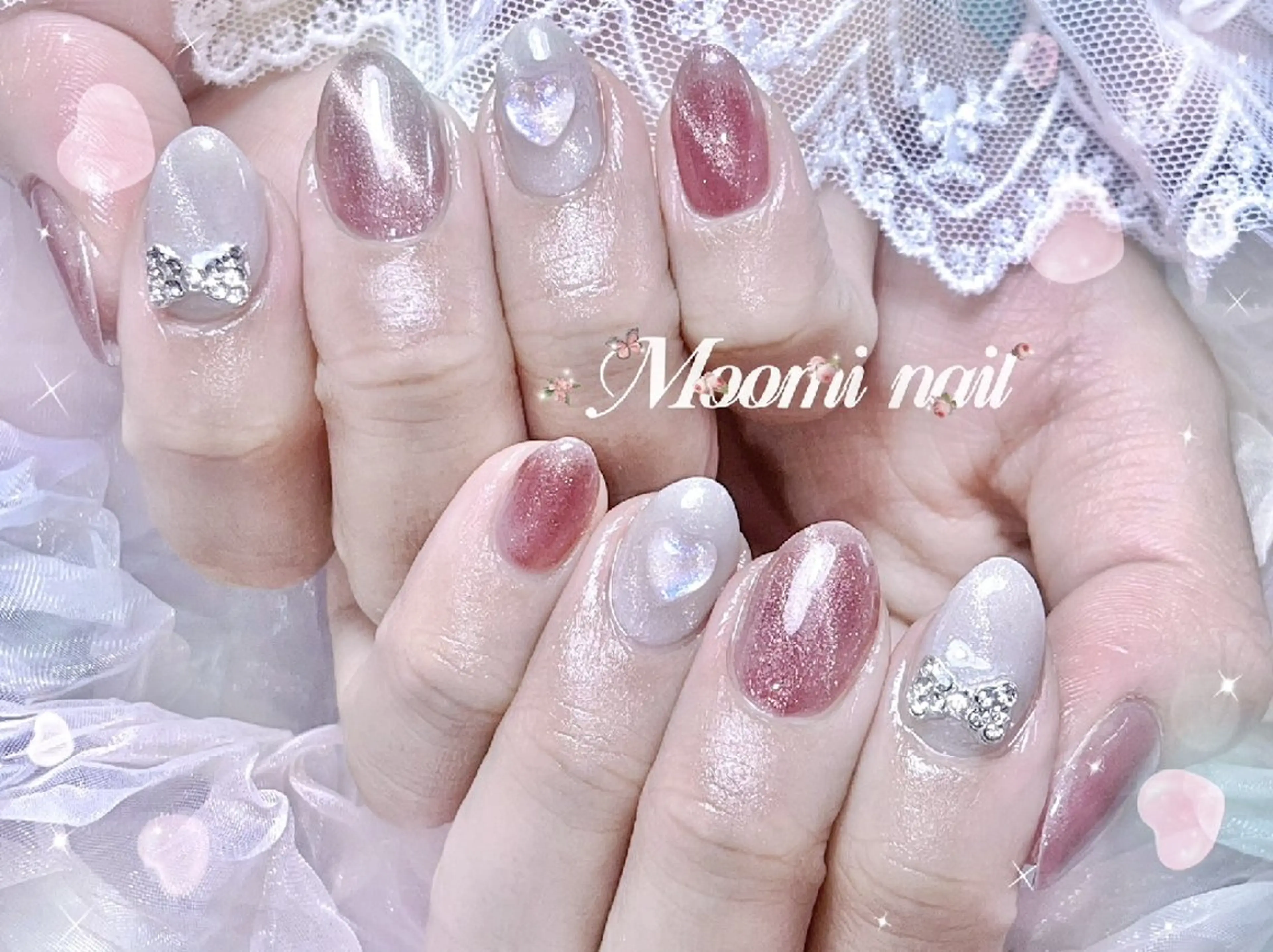 ネイル アートネイル 成人式 長さ出し フットネイル フレンチネイル moomi nail スカルプ専門のネイルデザイン
