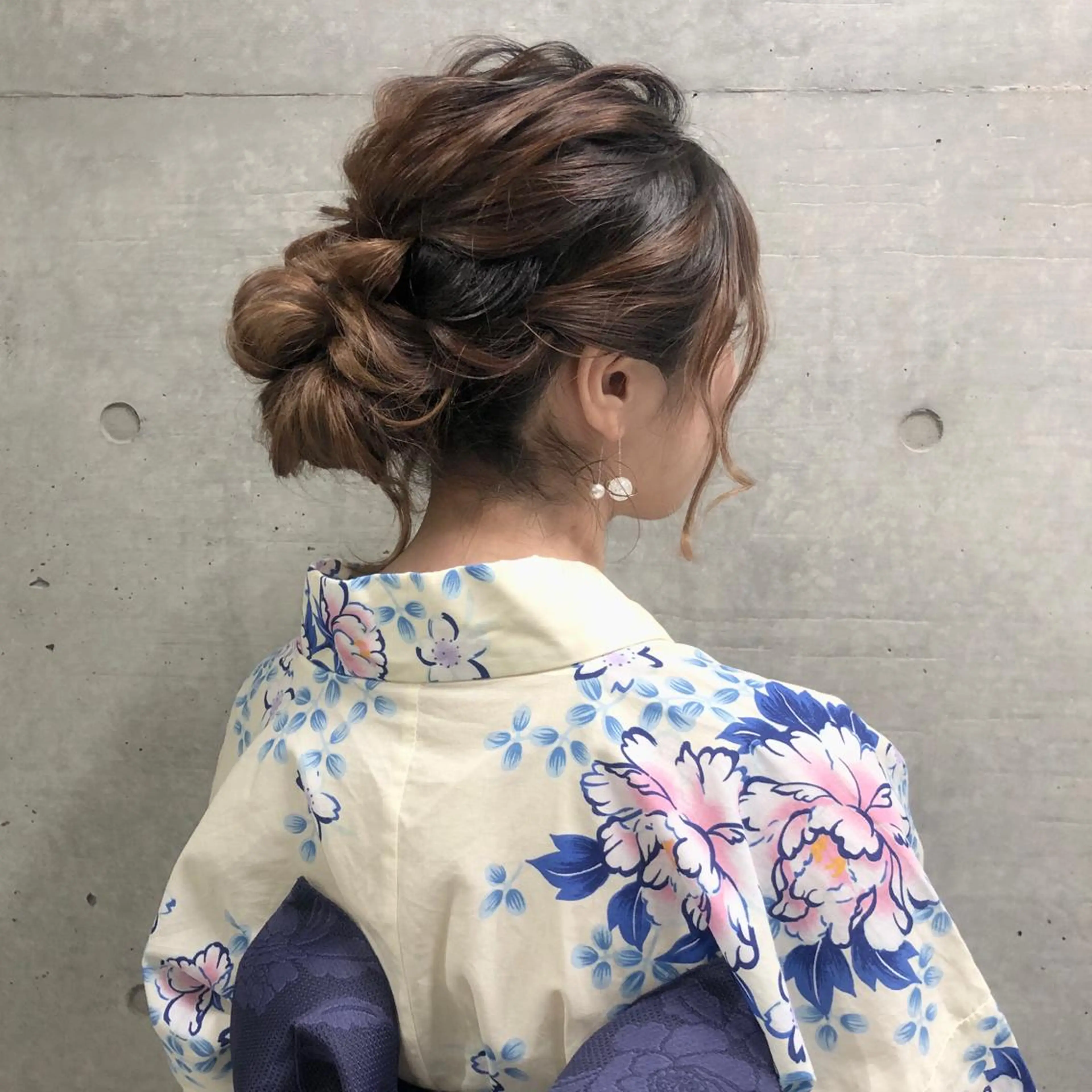 セミロング ヘアアレンジ 浴衣 ヘアセット GrandStory SHIBUYA所属・卒業式お呼ばれ🕊️ ヘアセット✴︎ミキのヘアスタイル