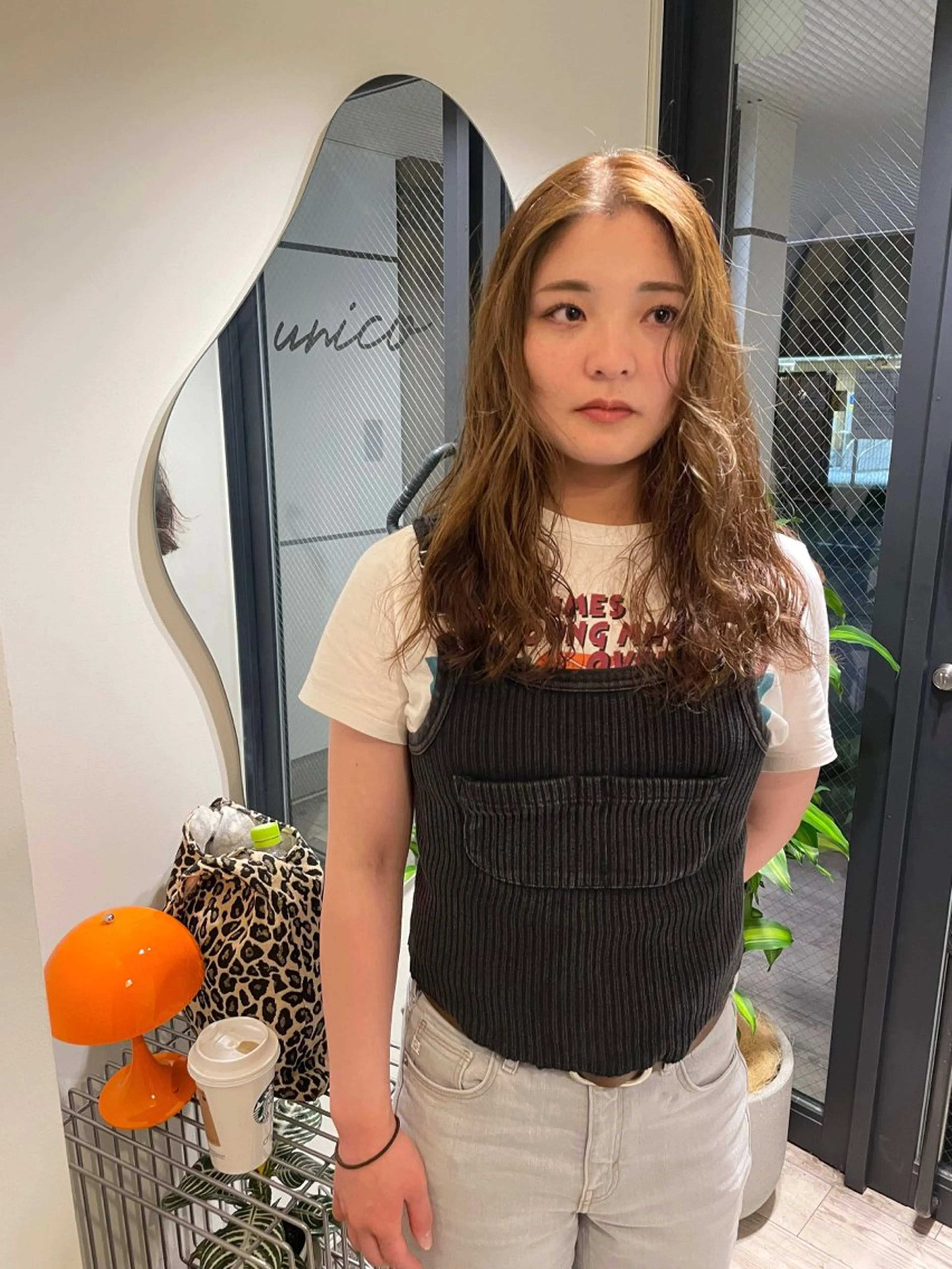 ロング カラー ブリーチ ダブルカラー ブリーチなしカラー ヘアカラー トリートメント 渋谷 留菜のヘアスタイル