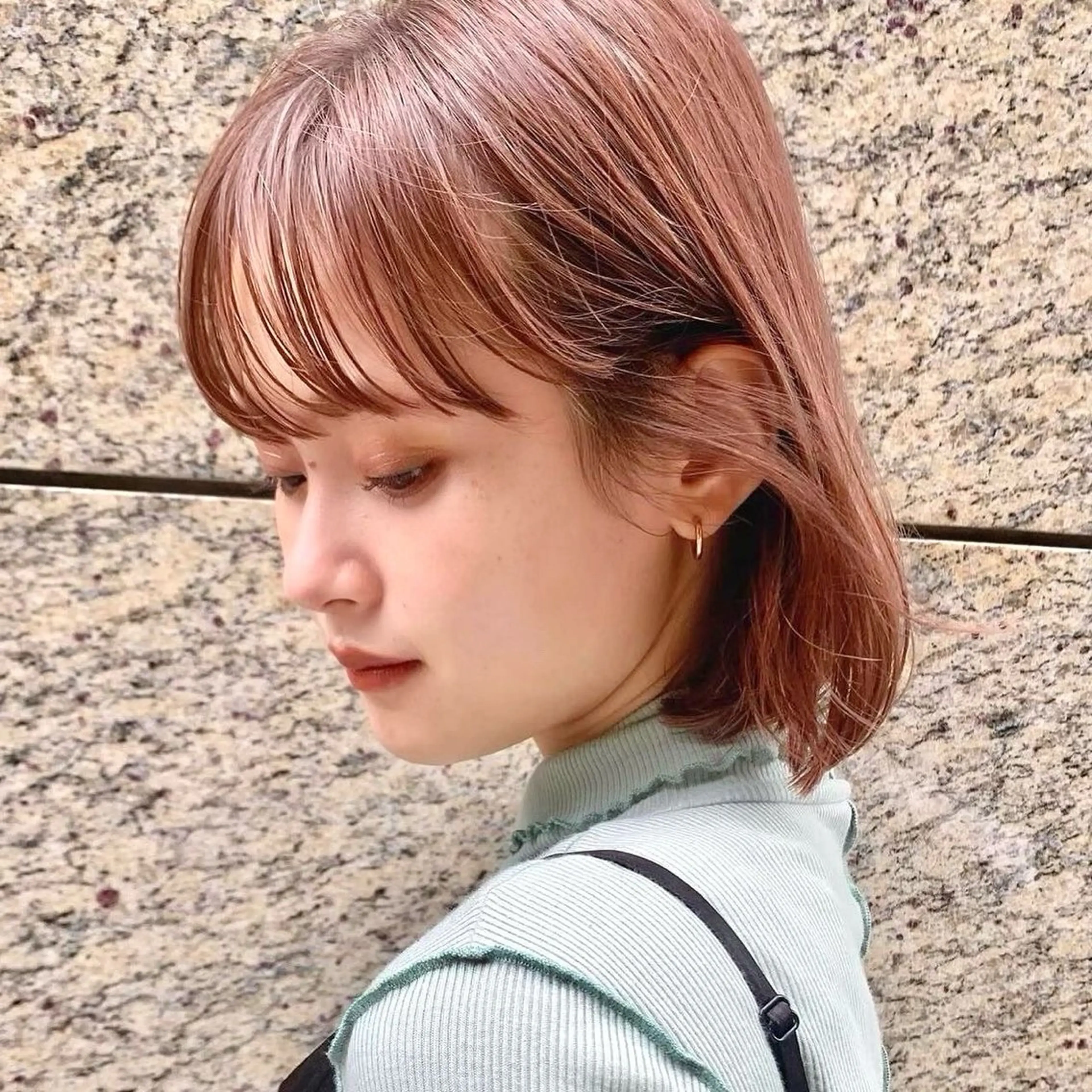 ミディアム カラー カット ヘアカラー トリートメント 🌱小顔ヘア/ボブ ミディアム/双葉🌱のヘアスタイル