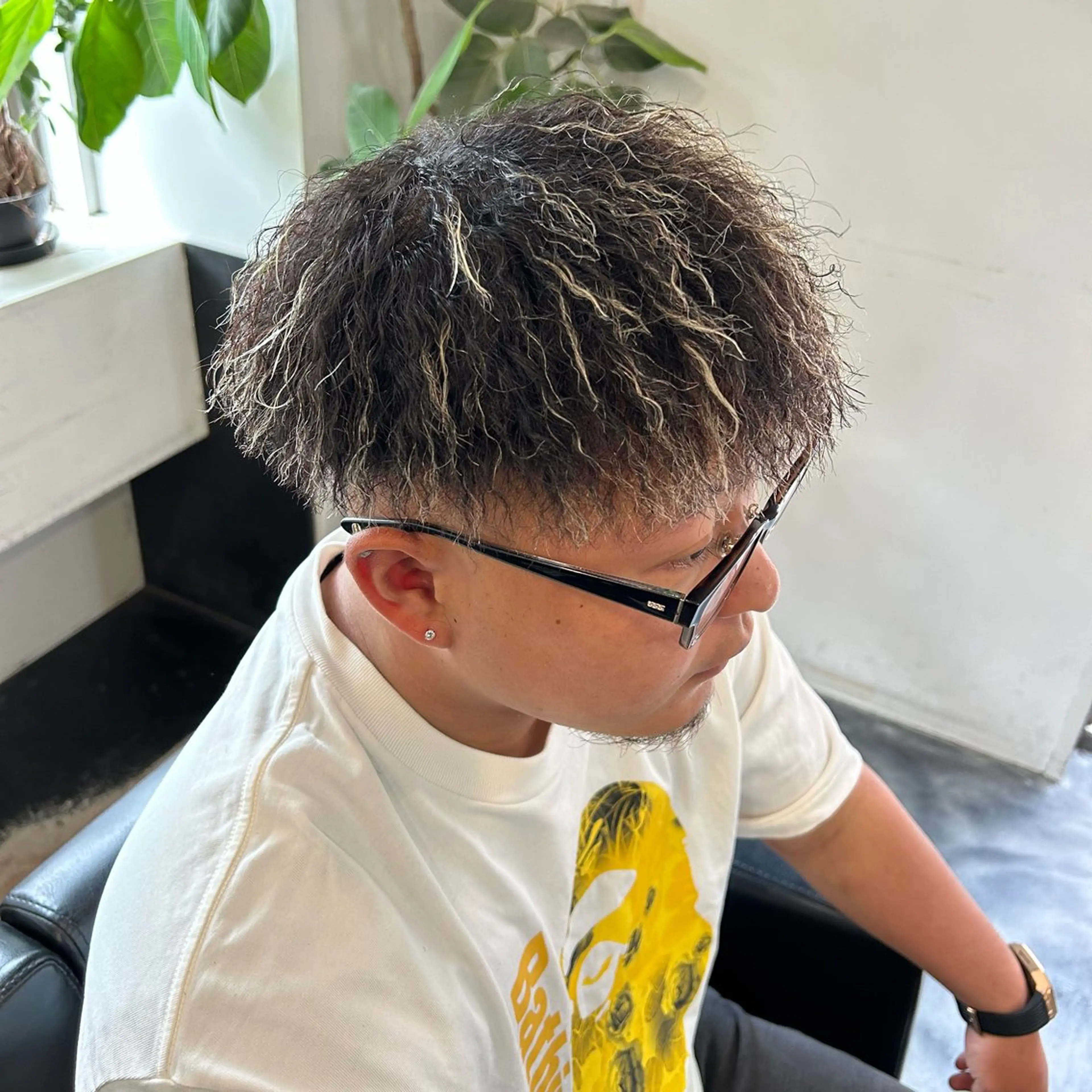 ショート カラー パーマ メンズ カット ヘアカラー パーマ B TECH by Zen【ビーテックバイゼン】所属・メンズパーマ/京都駅 /メンズ/奥村航平のヘアスタイル