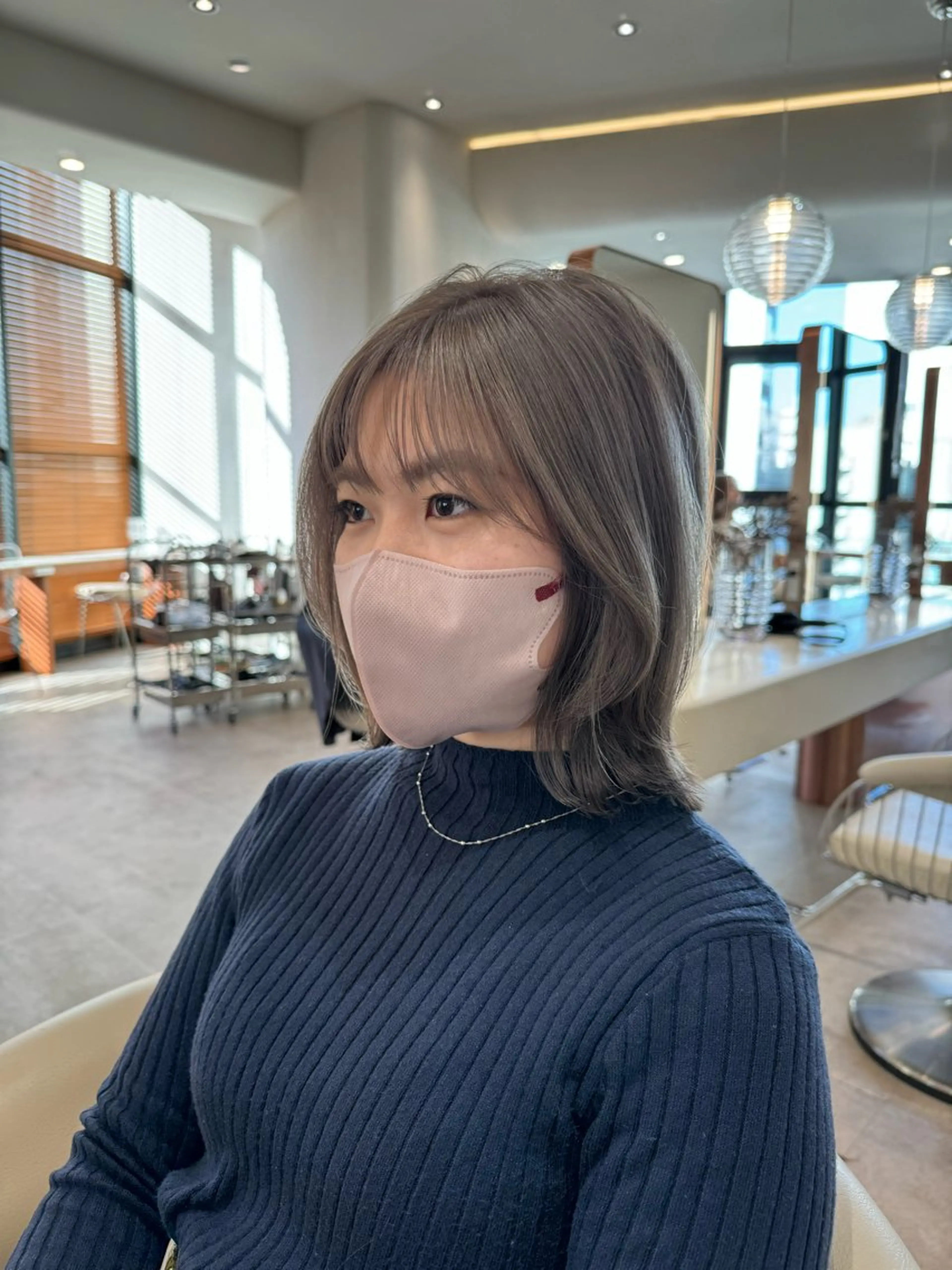 ミディアム カラー グレージュ アイスグレージュ 韓国風ヘア レイヤーカット カット ヘアカラー トリートメント ヘアセット 韓国レイヤー🇰🇷 韓国研修◎渋谷カイトのヘアスタイル