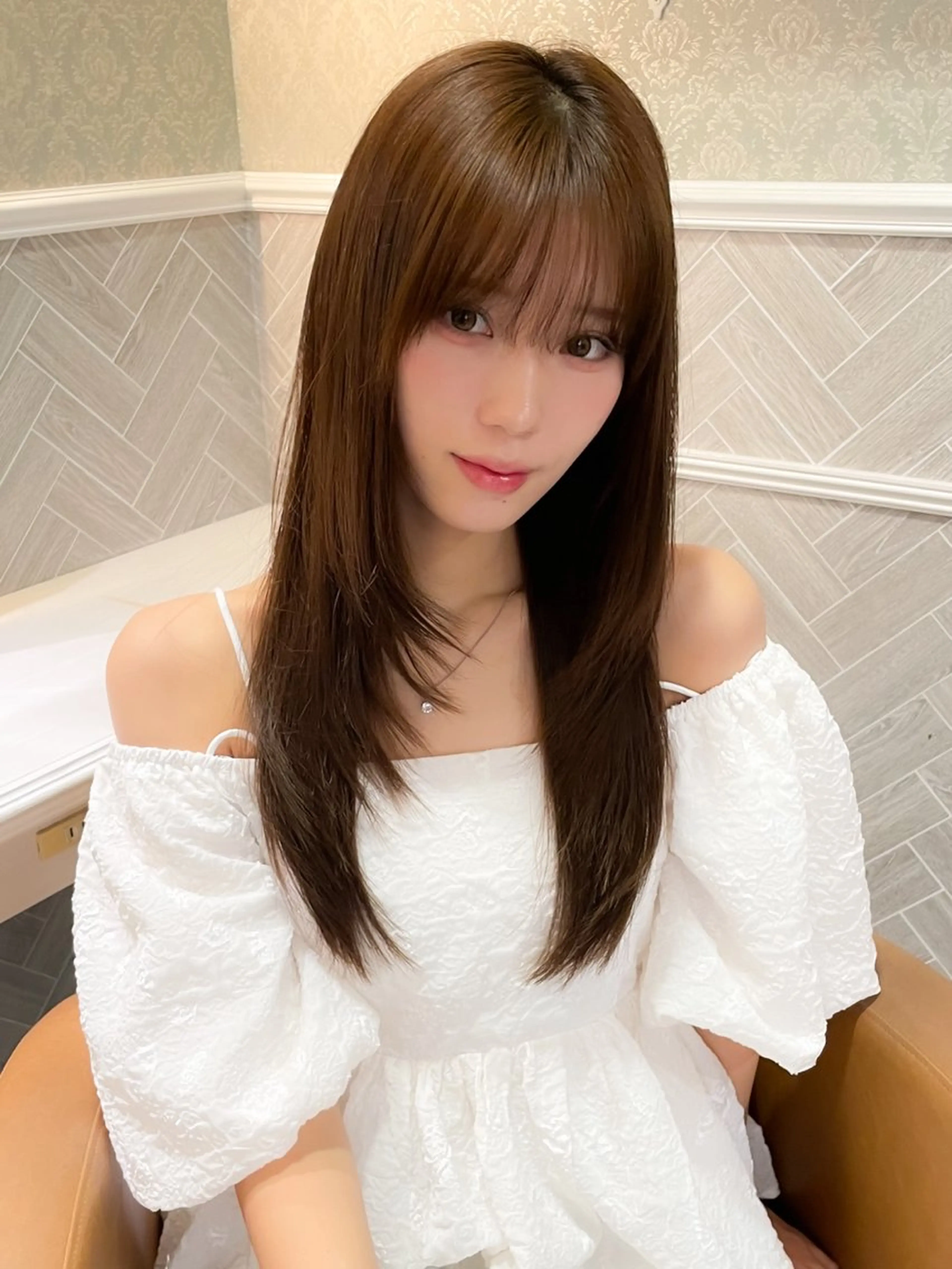 ロング 髪質改善 韓国風ヘア レイヤーカット ロング 縮毛矯正 縮毛矯正 トリートメント 美髪縮毛矯正🤍 レイヤー/Shinaのヘアスタイル