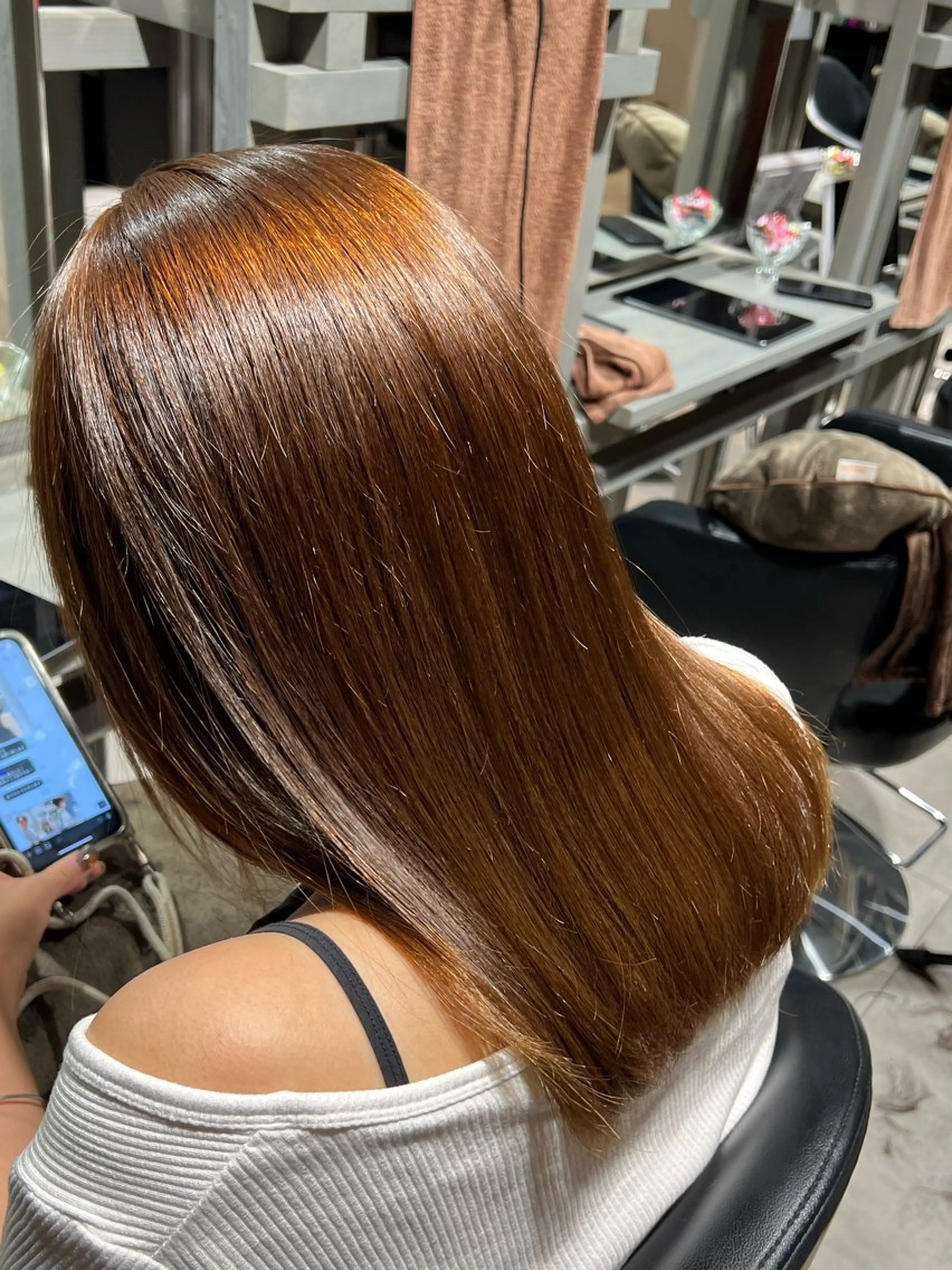 セミロング 髪質改善 ✨髪質改善矯正× ブリーチ✨YU-KIのヘアスタイル