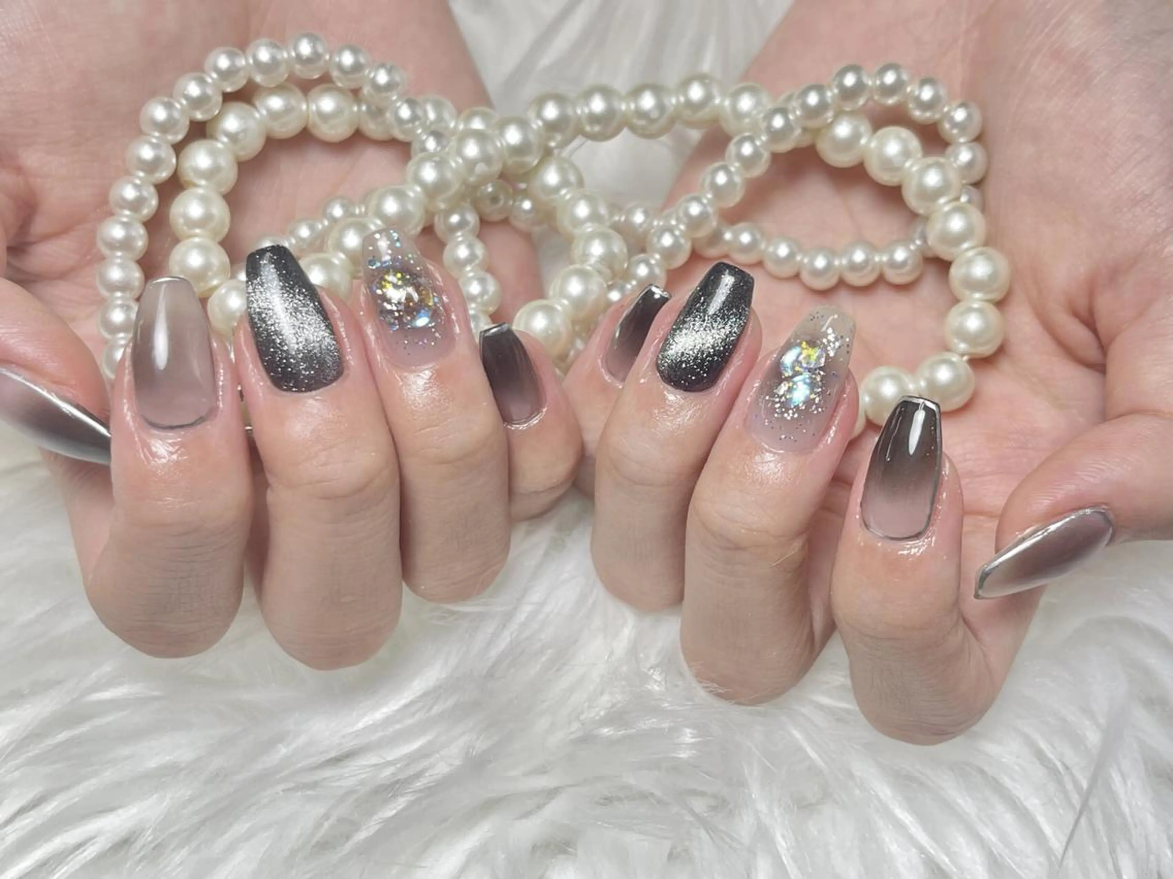 ネイル 長さ出し フレンチネイル ジェルネイル ガラスフレンチ 韓国ネイル ハンドネイル ハンドケア For U nail スカルプ専門店のネイルデザイン