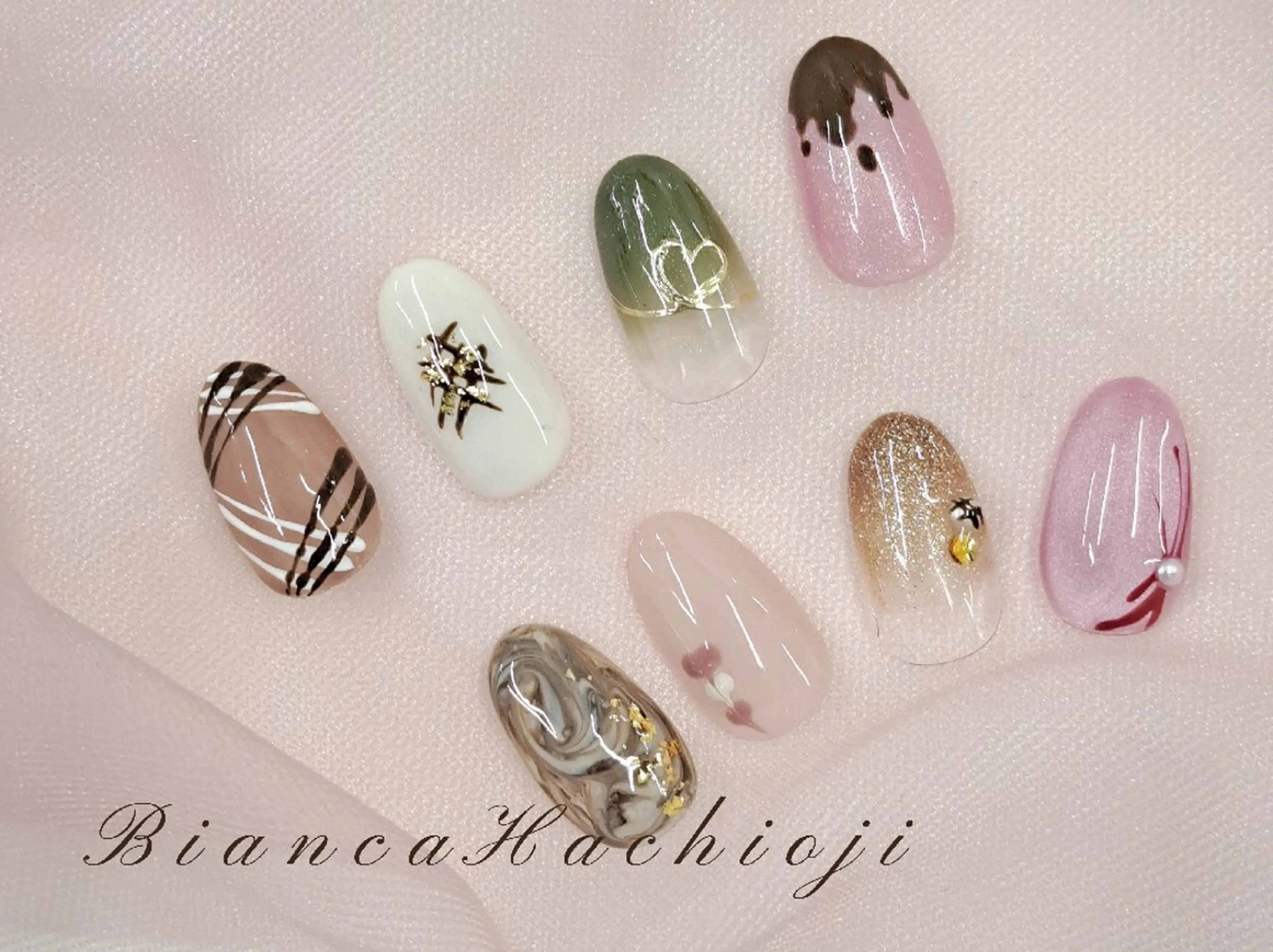 ネイル アートネイル バレンタイン Bianca八王子 まえさだのネイルデザイン