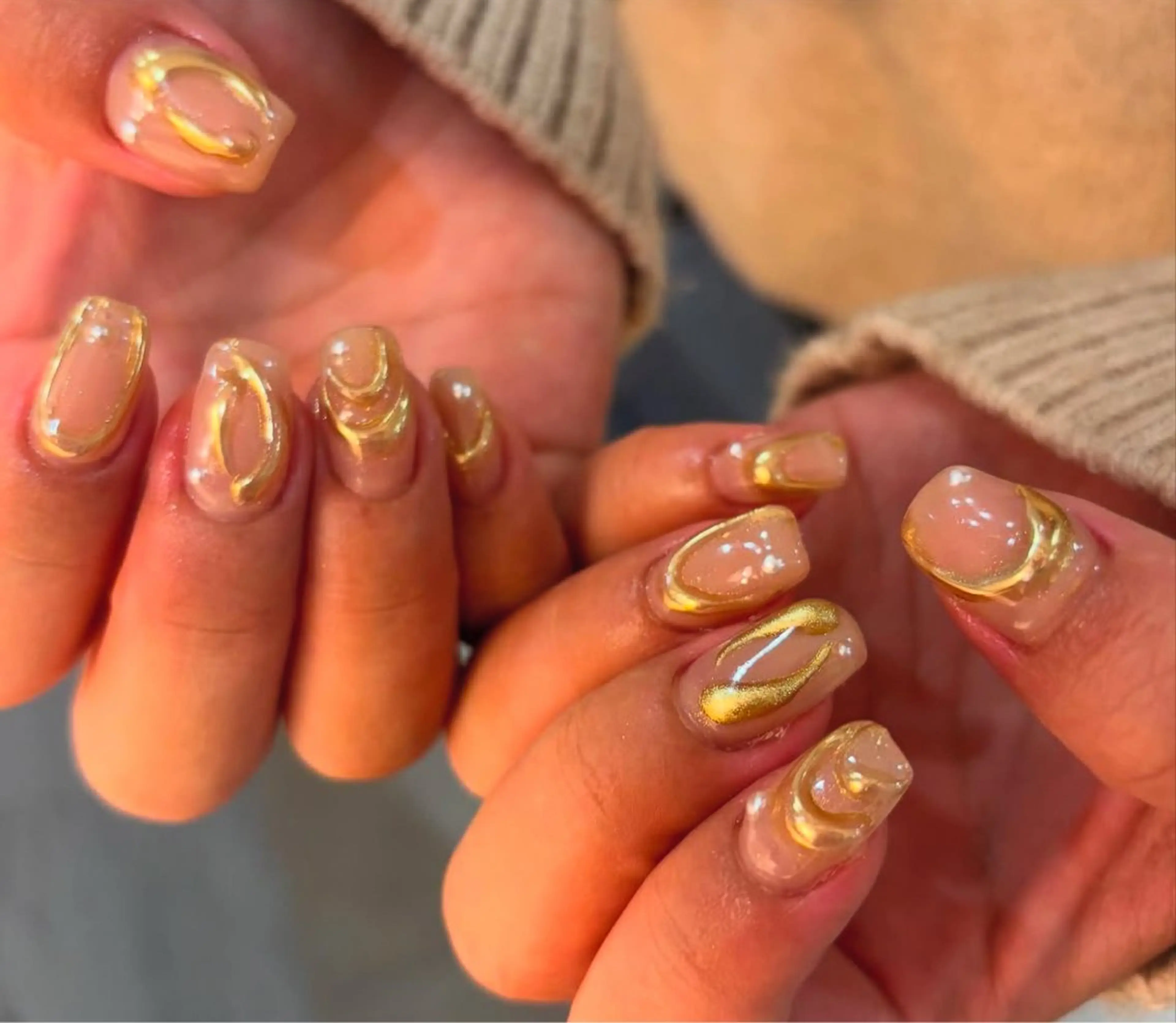 ネイル ハンドネイル フットネイル ゆびノさき茨木店 ニュアンス/アートのネイルデザイン