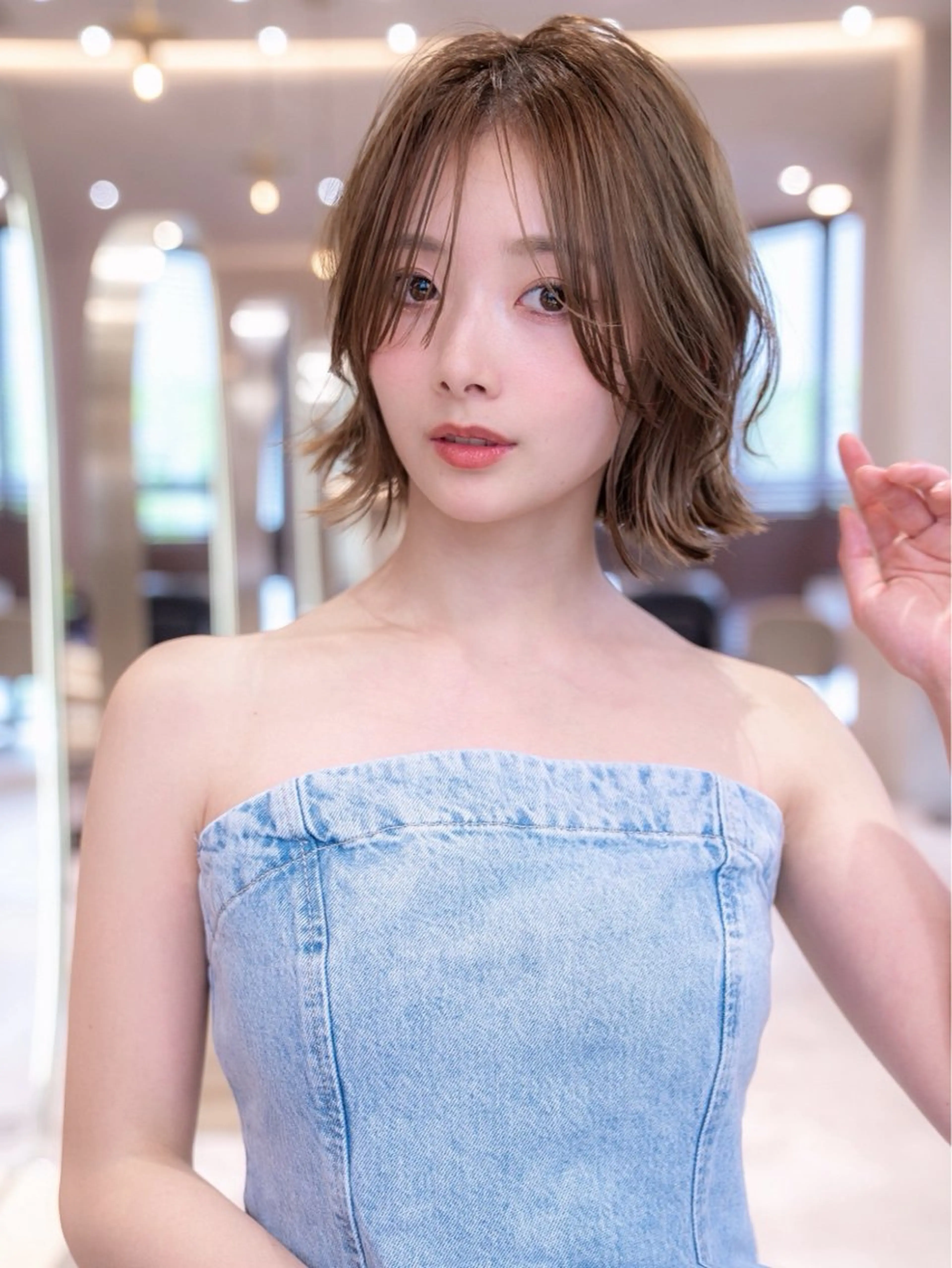 ショート カラー カット ヘアカラー トリートメント 渋谷/レイヤーボブ・ 韓国ボブ特化/楓のヘアスタイル