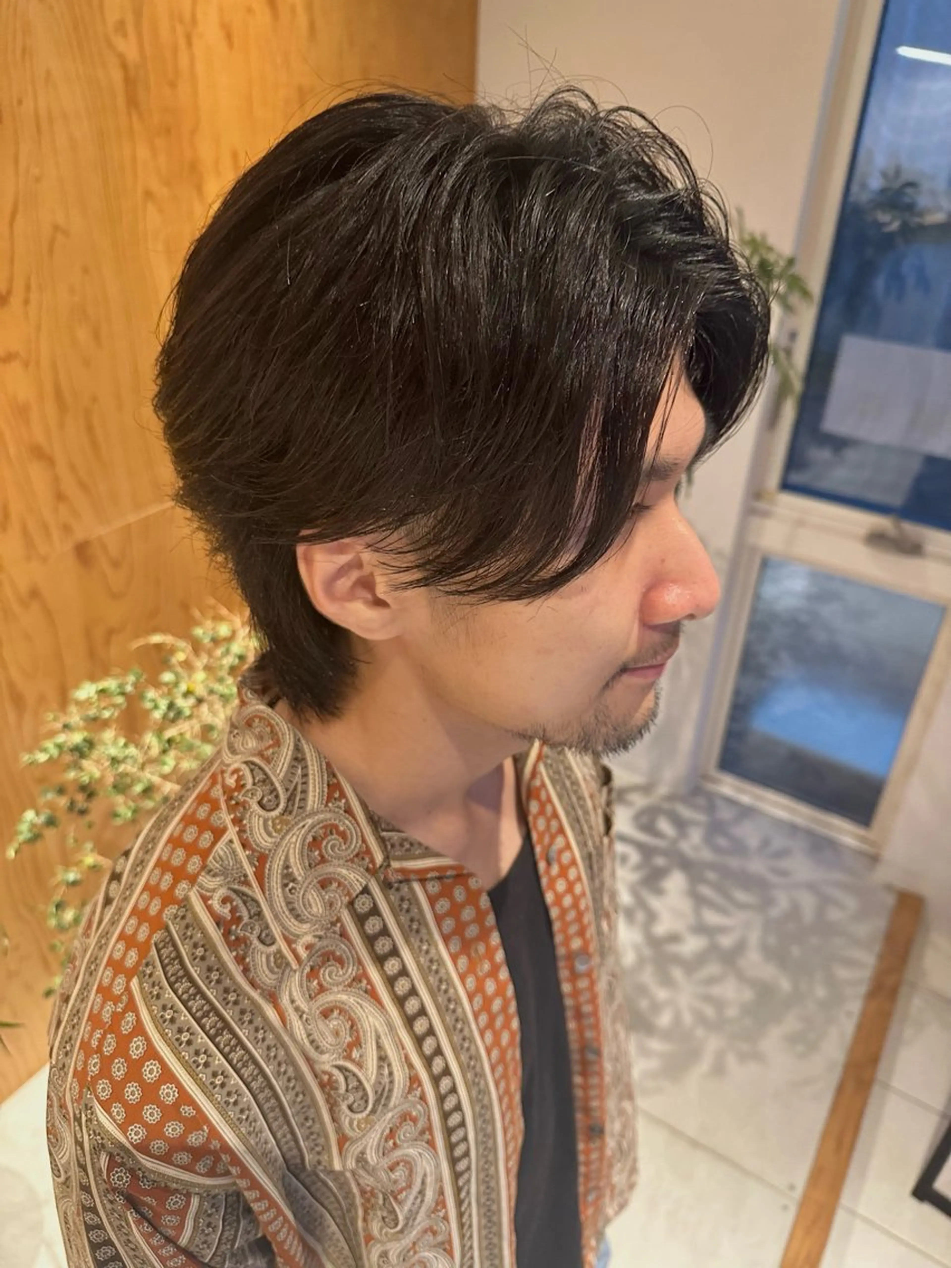 ミディアム メンズ センターパート メンズウルフカット ウルフカット メンズパーマ達人/ フェード/イツキのヘアスタイル