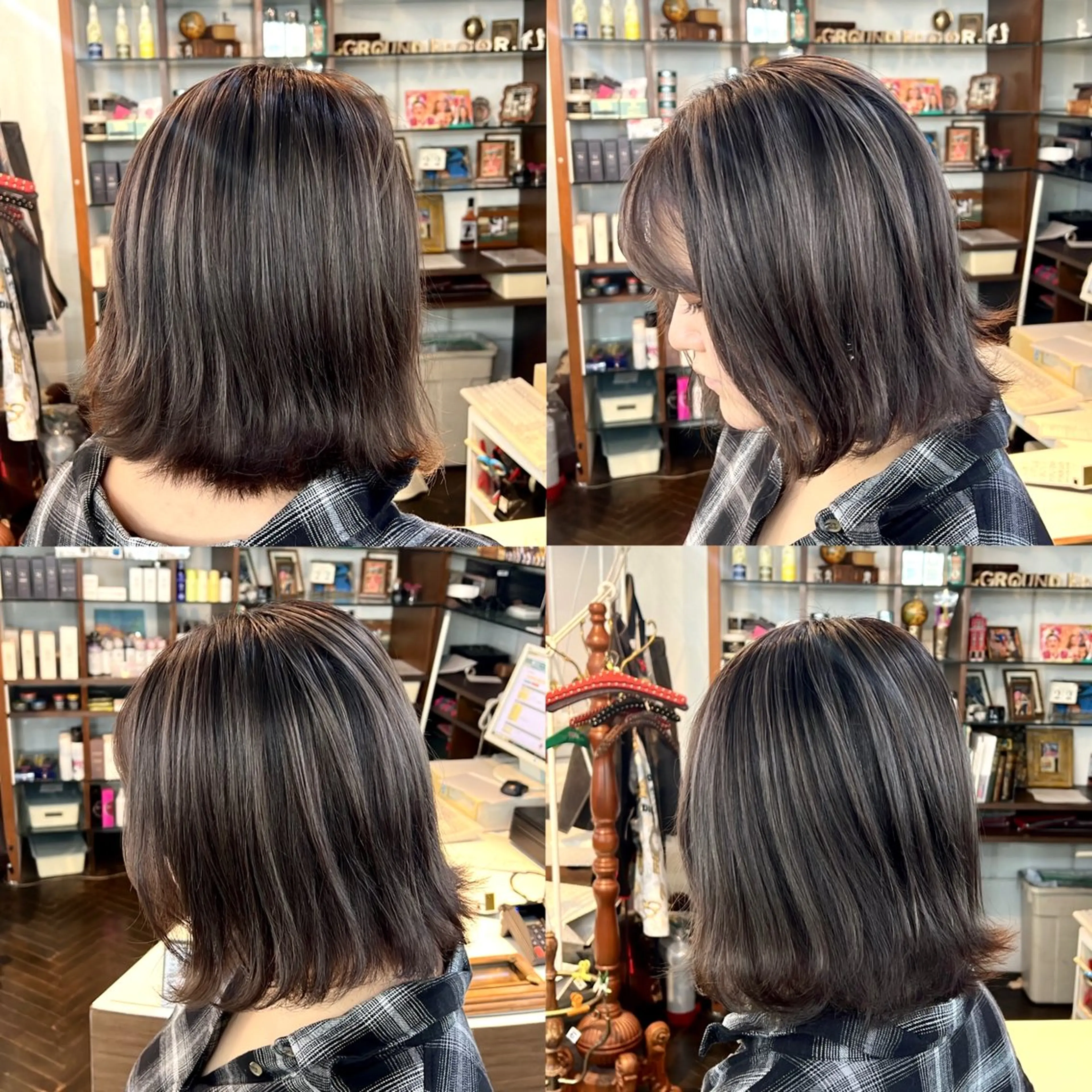 セミロング カラー レイヤー/ボブ/ ミニボブ/AOIのヘアスタイル