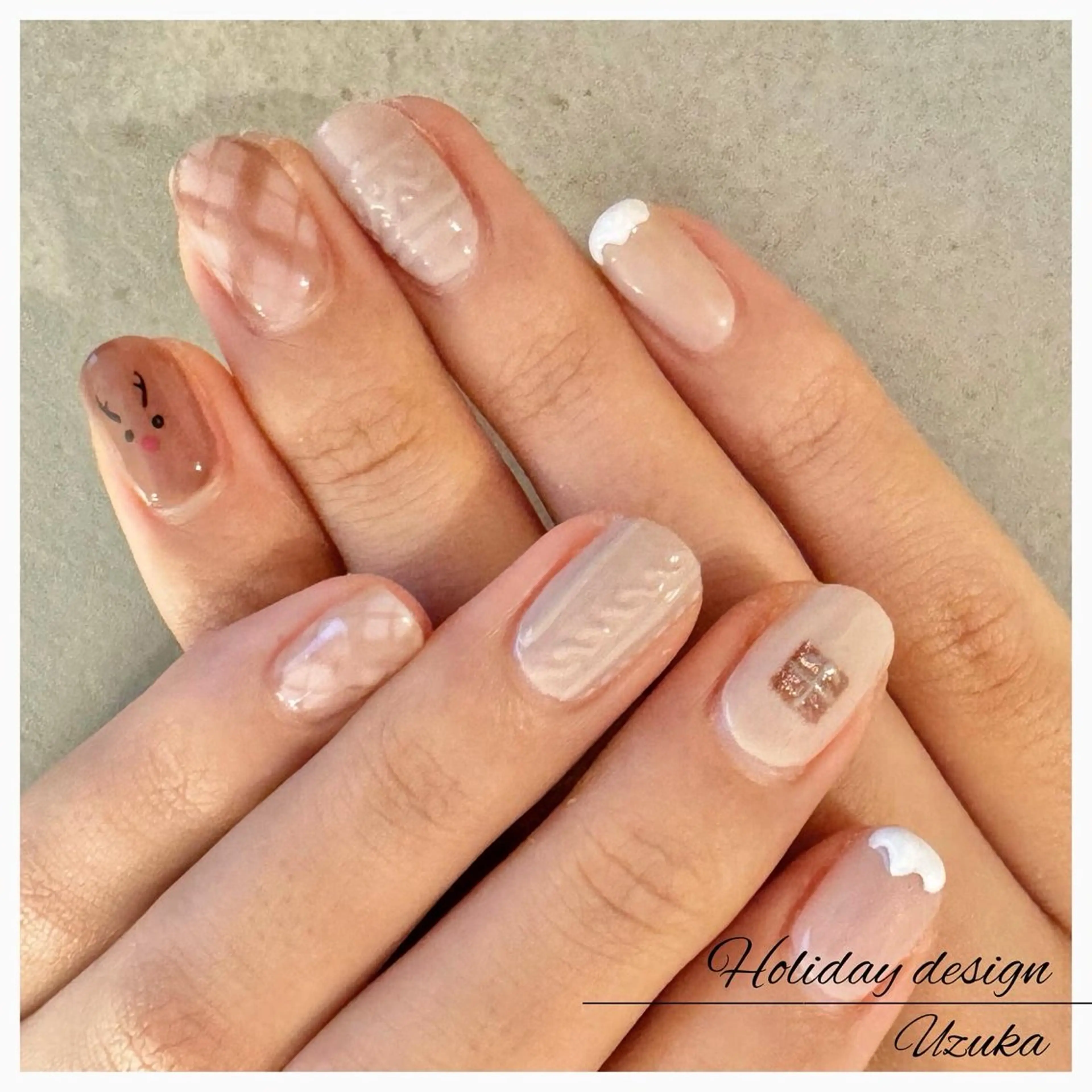 ネイル マグネットネイル 冬ネイル クリスマス 【 enn 】 Uzuka Yukaのネイルデザイン