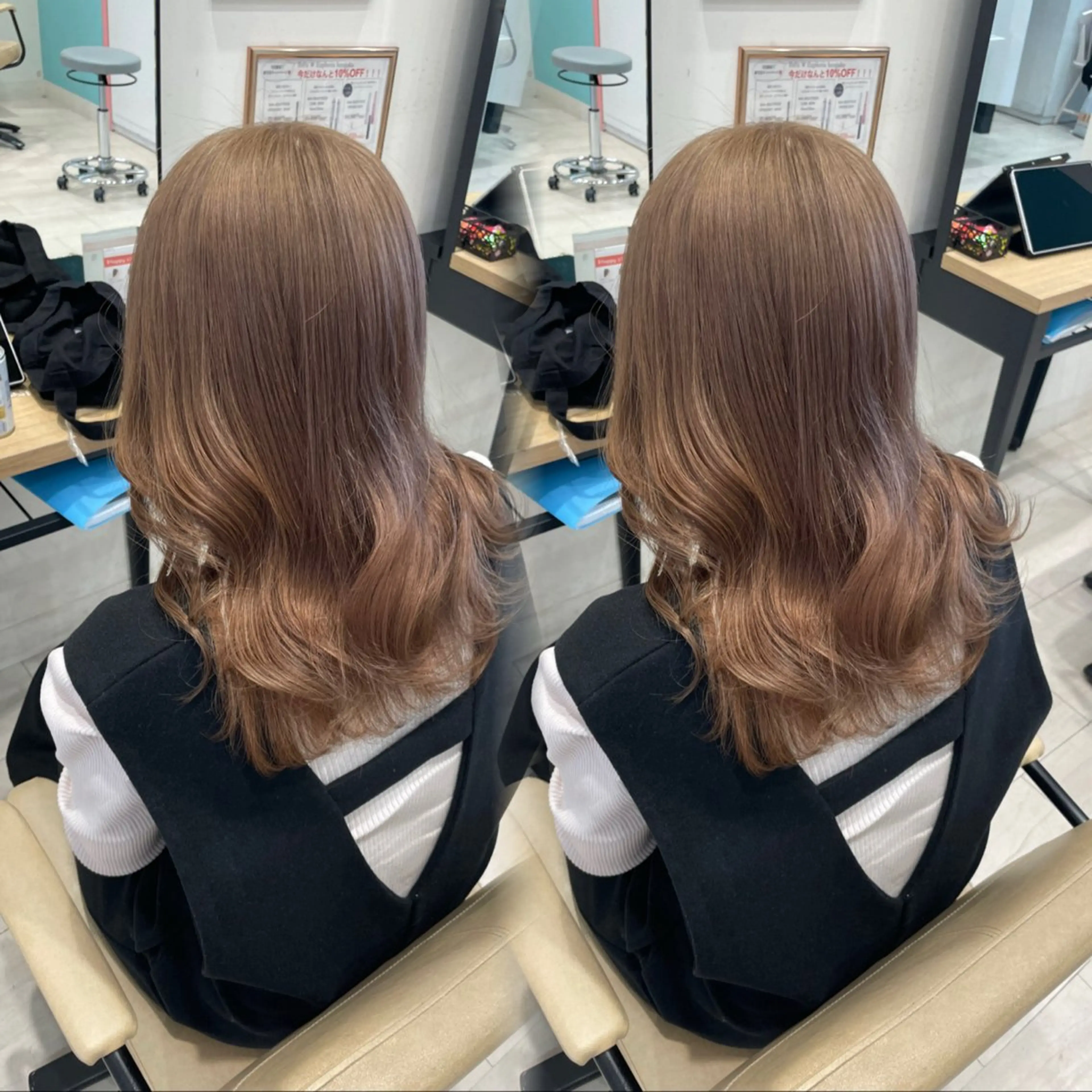 ミディアム カラー ヘアカラー ハッシュカット レイヤー池袋のヘアスタイル