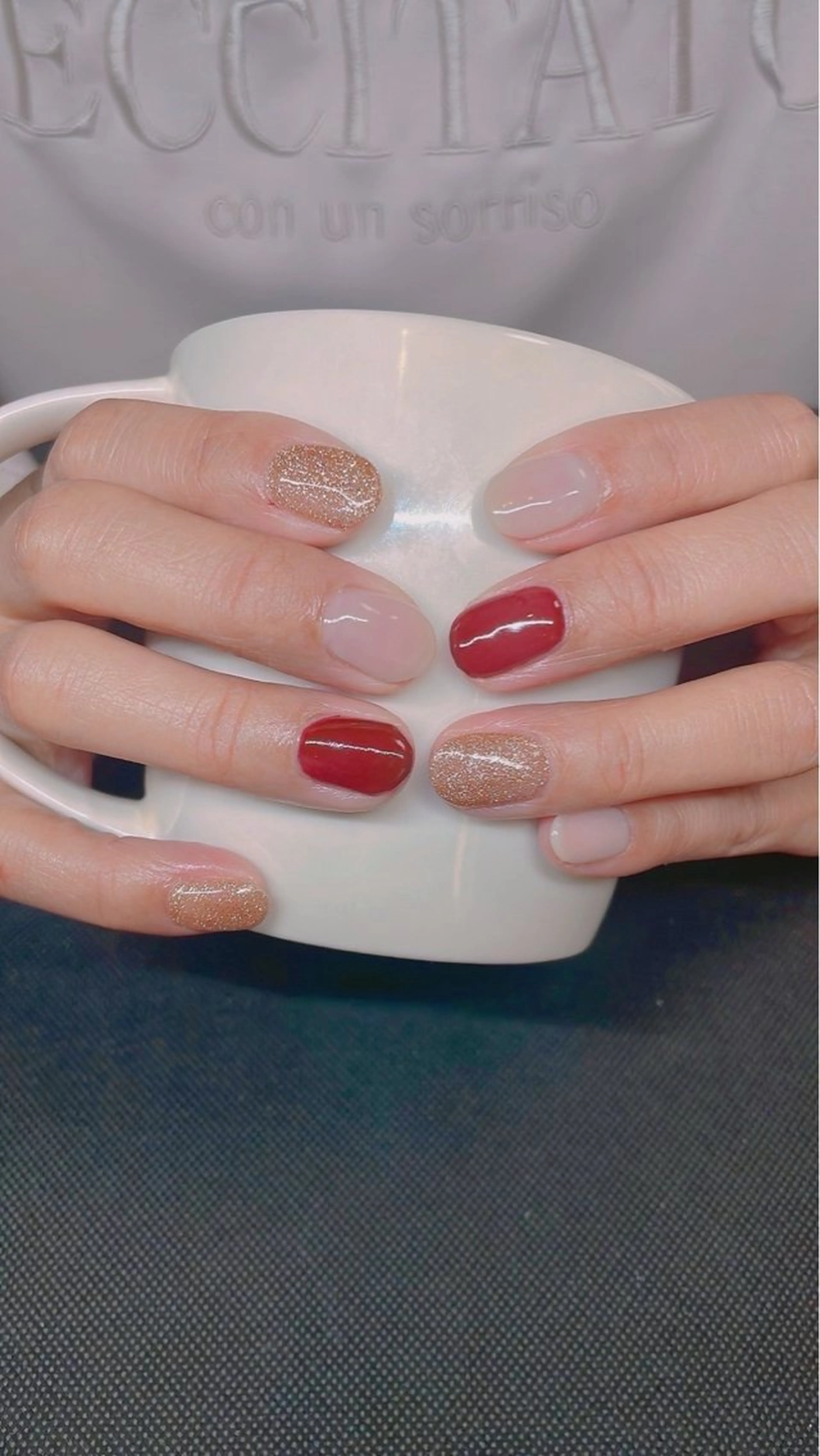 ネイル ボルドー ラメ(グリッター) ハンドネイル カランテアンネイル KANAのネイルデザイン