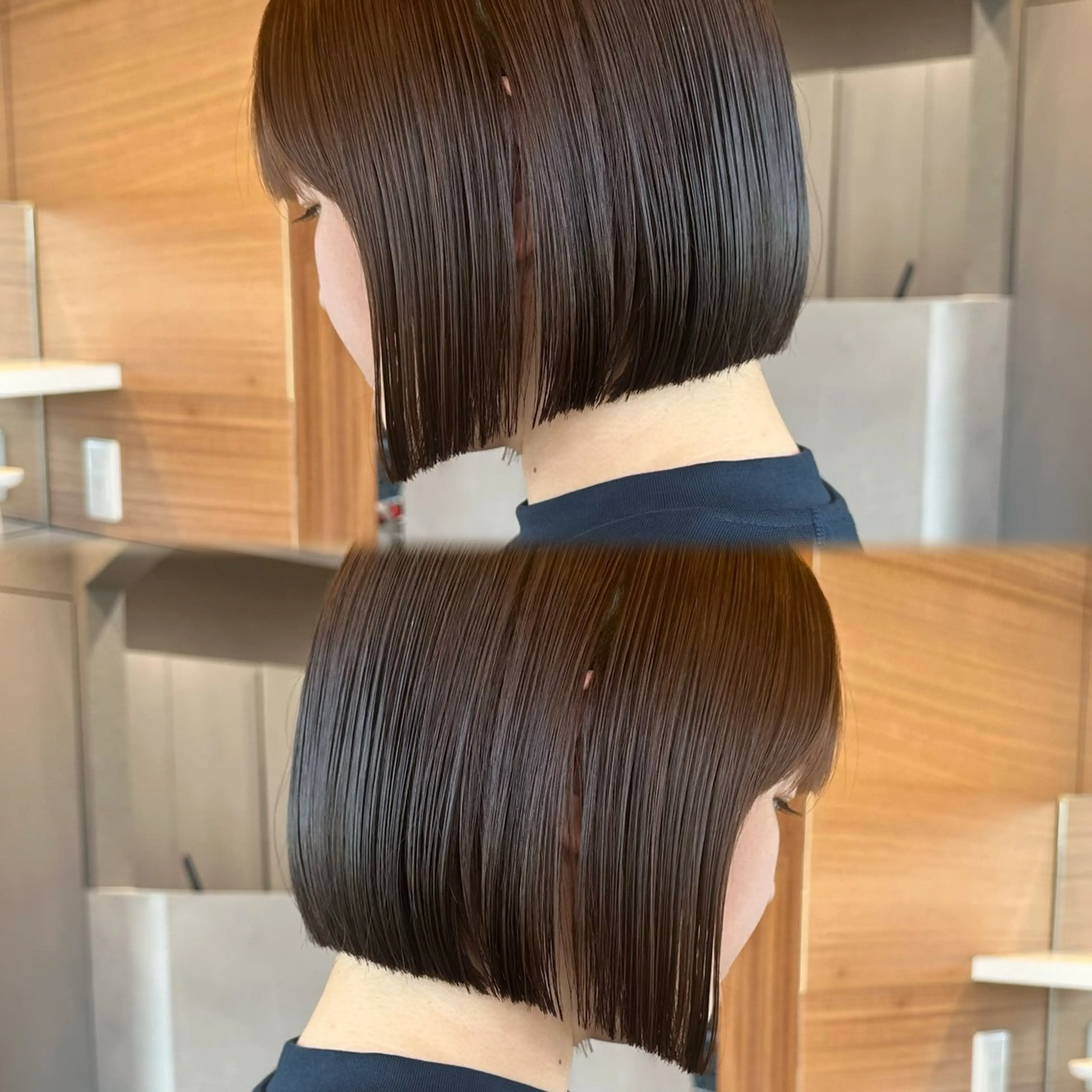 ミディアム カット 縮毛矯正 トリートメント ボブ/レイヤーボブ/ 地毛風矯正/Yukiのヘアスタイル