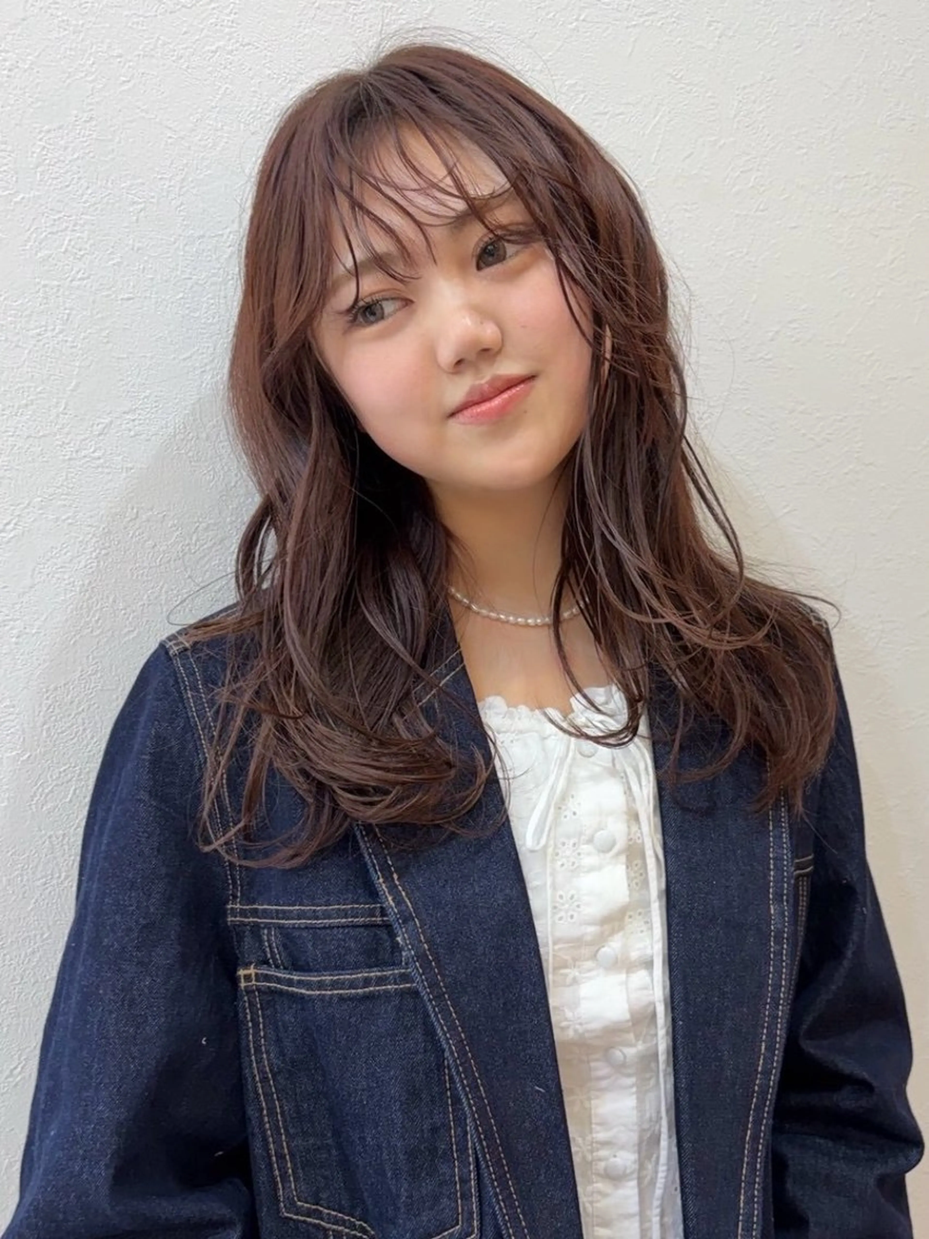 セミロング カラー レイヤーカット 駒場 まといのヘアスタイル