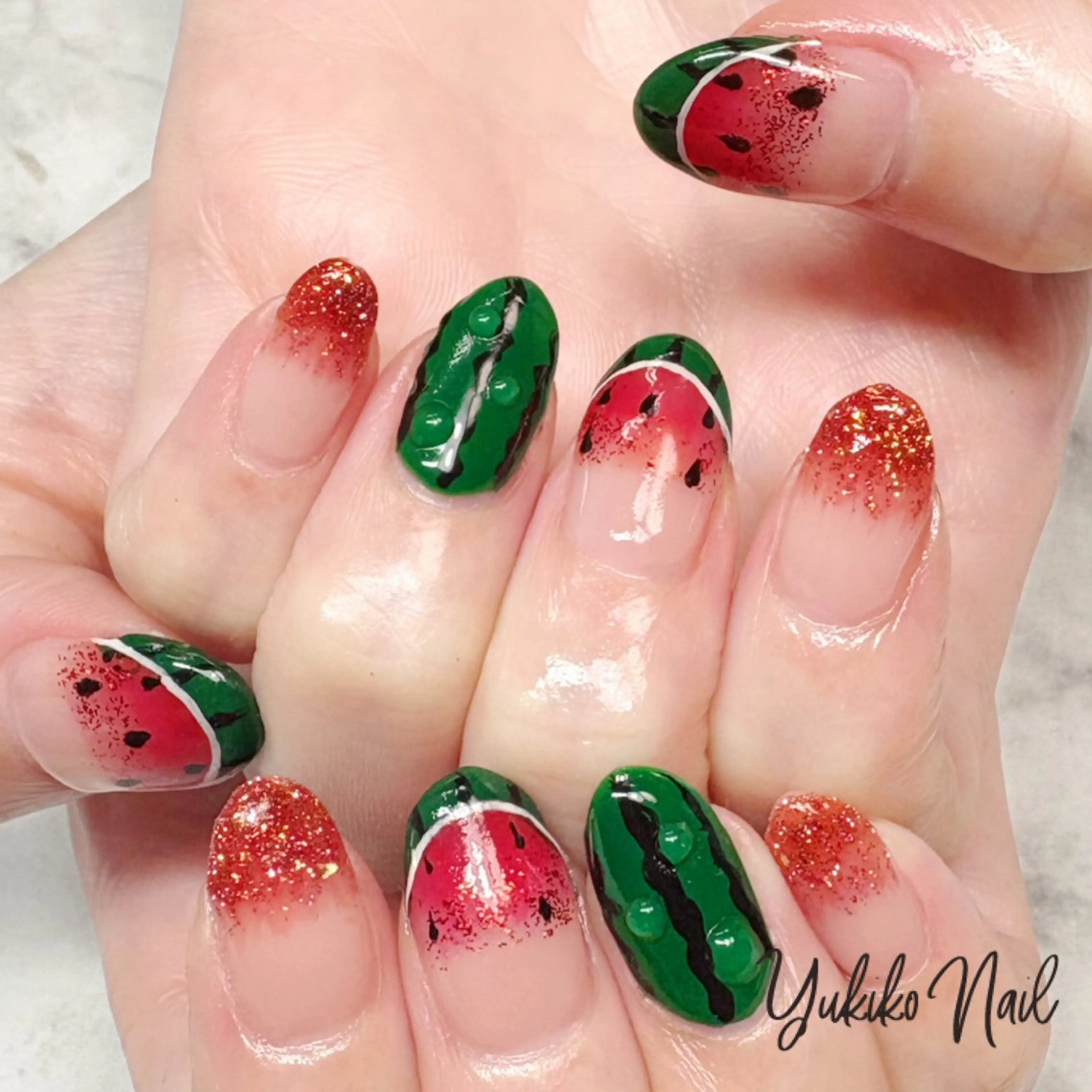 ネイル 夏ネイル 黄色 ユキコ ネイルのネイルデザイン