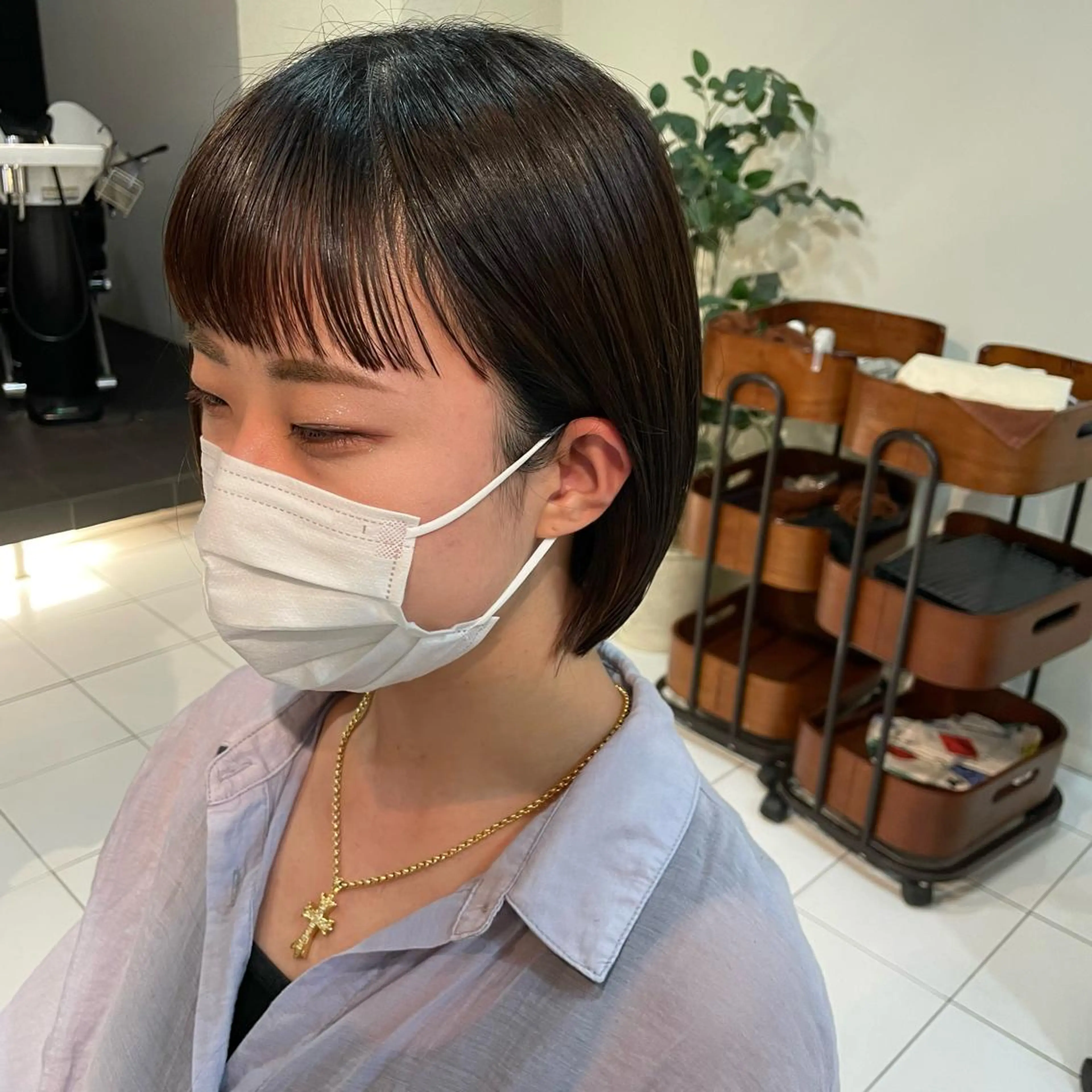 ショート 切りっぱなしボブ ボブ 透明感カラー/ 寺田千雅子のヘアスタイル