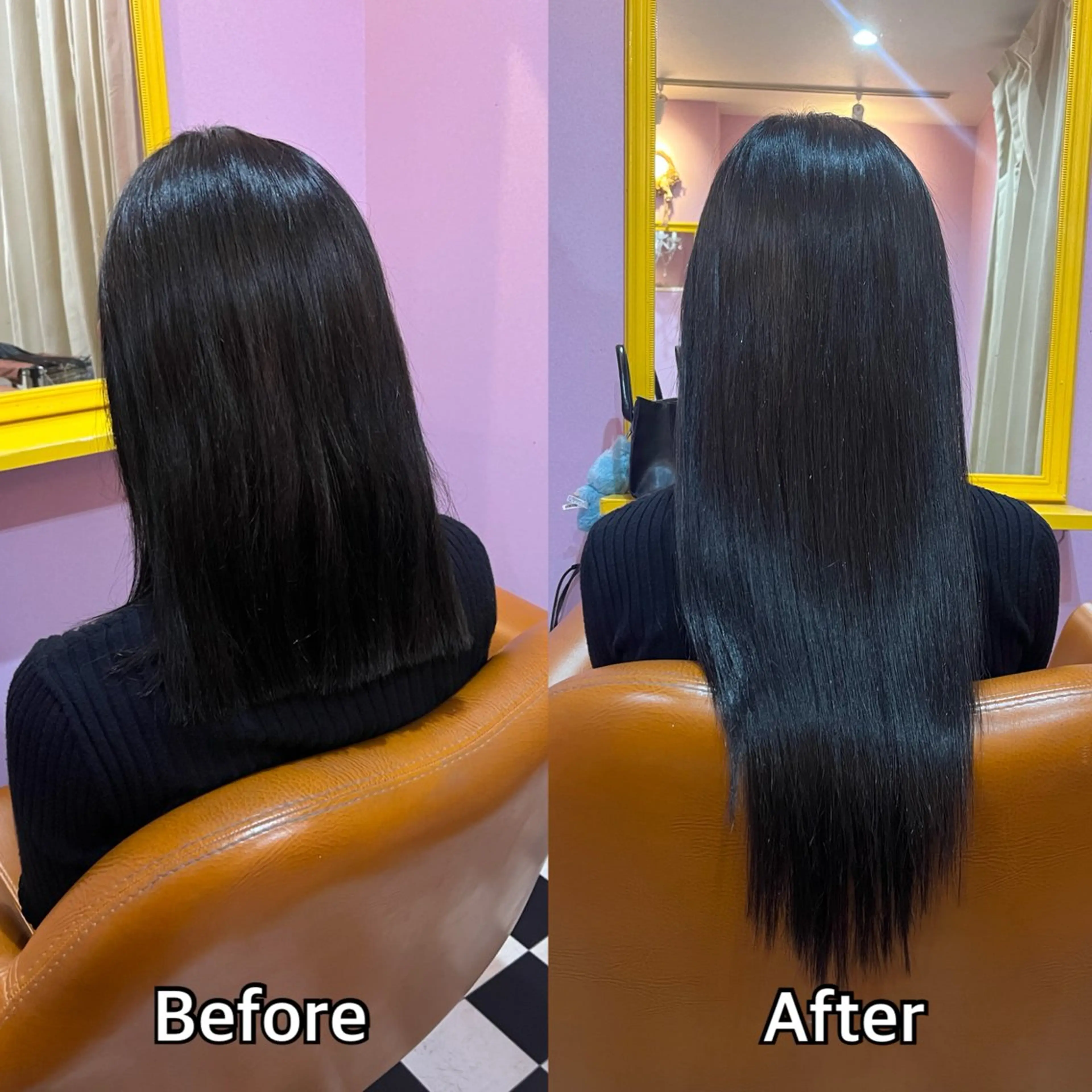 ロング エクステ シール＋ちび編み込み エクステ梅田🐨のヘアスタイル