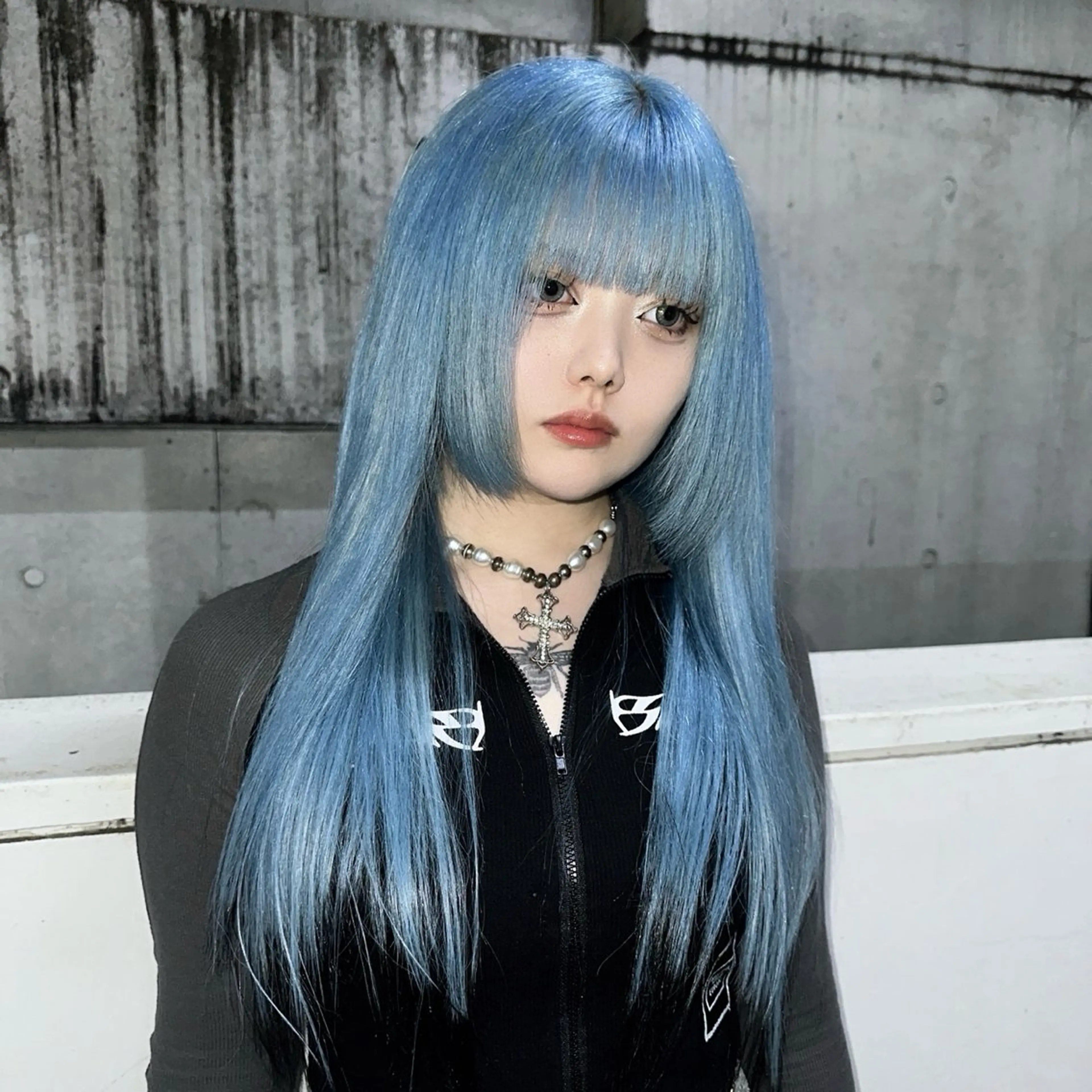 ロング カラー エクステ ハイトーン/ウルフ /エクステ/ましろのヘアスタイル