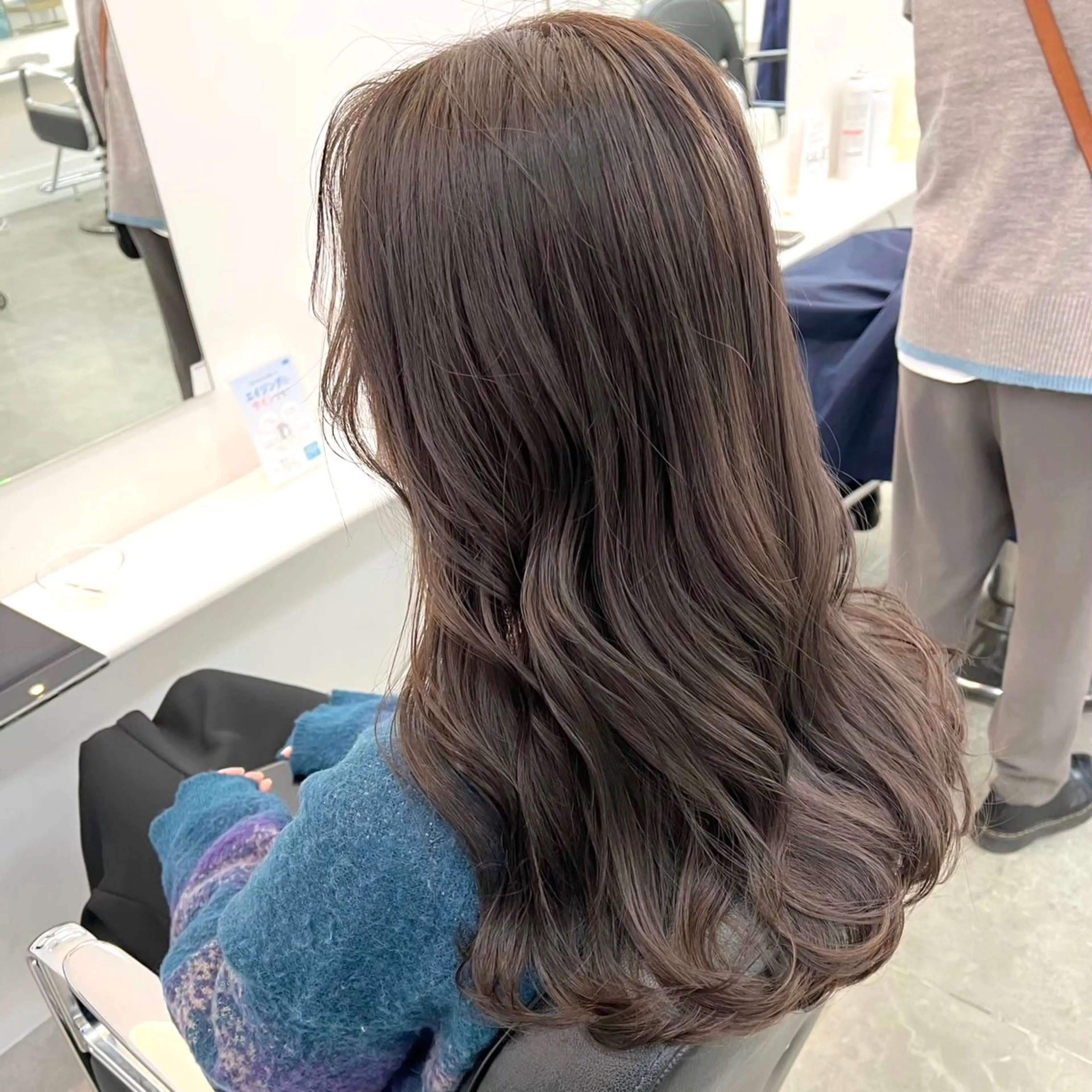 ロング カラー 透明感カラー グレージュ ParveMix いしいまお🌼のヘアスタイル