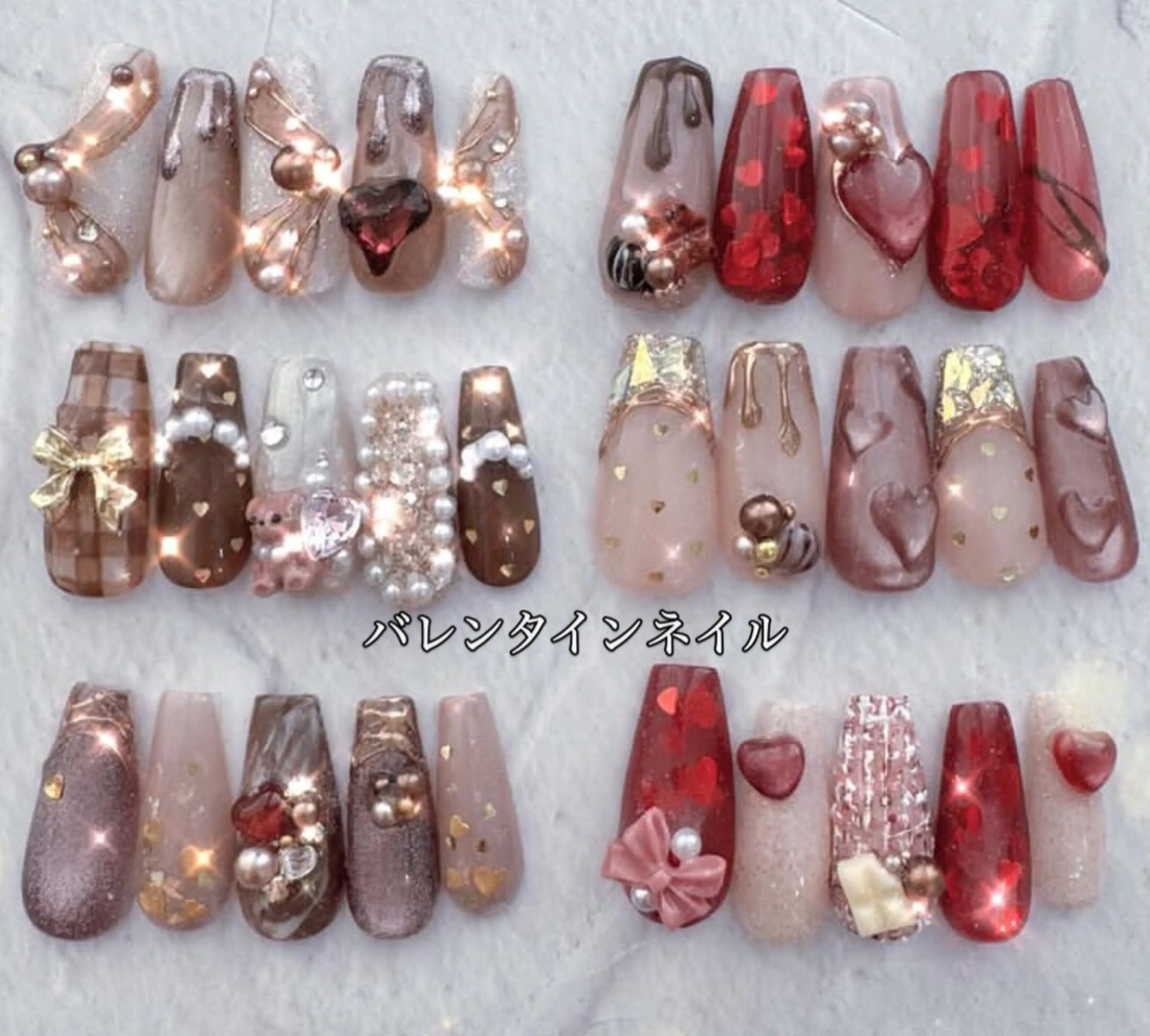 ネイル ショートネイル バレンタイン Roger 舞のネイルデザイン