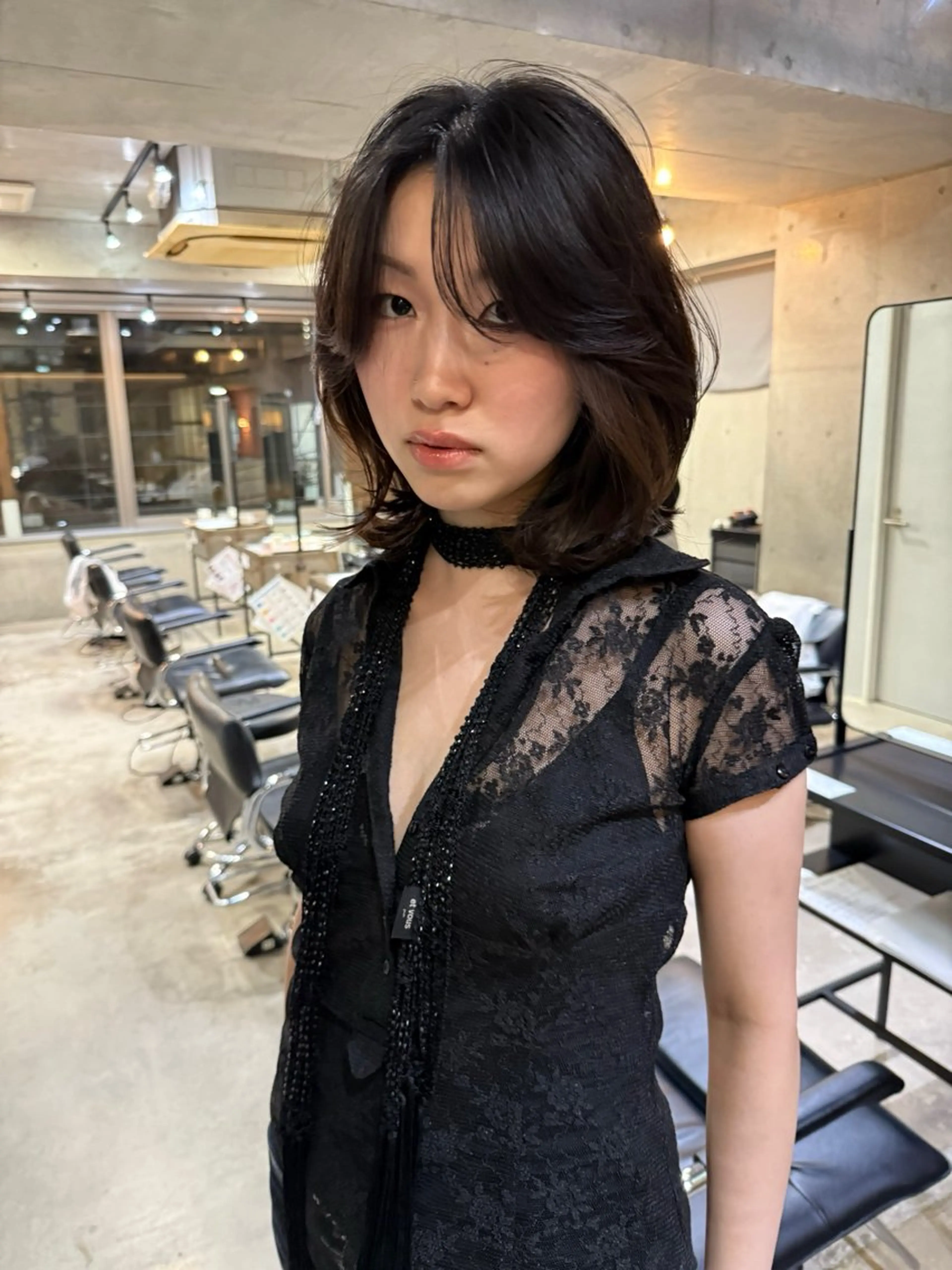 ミディアム レイヤーカット カット レイヤーカット\ウル フ　chinatsuのヘアスタイル