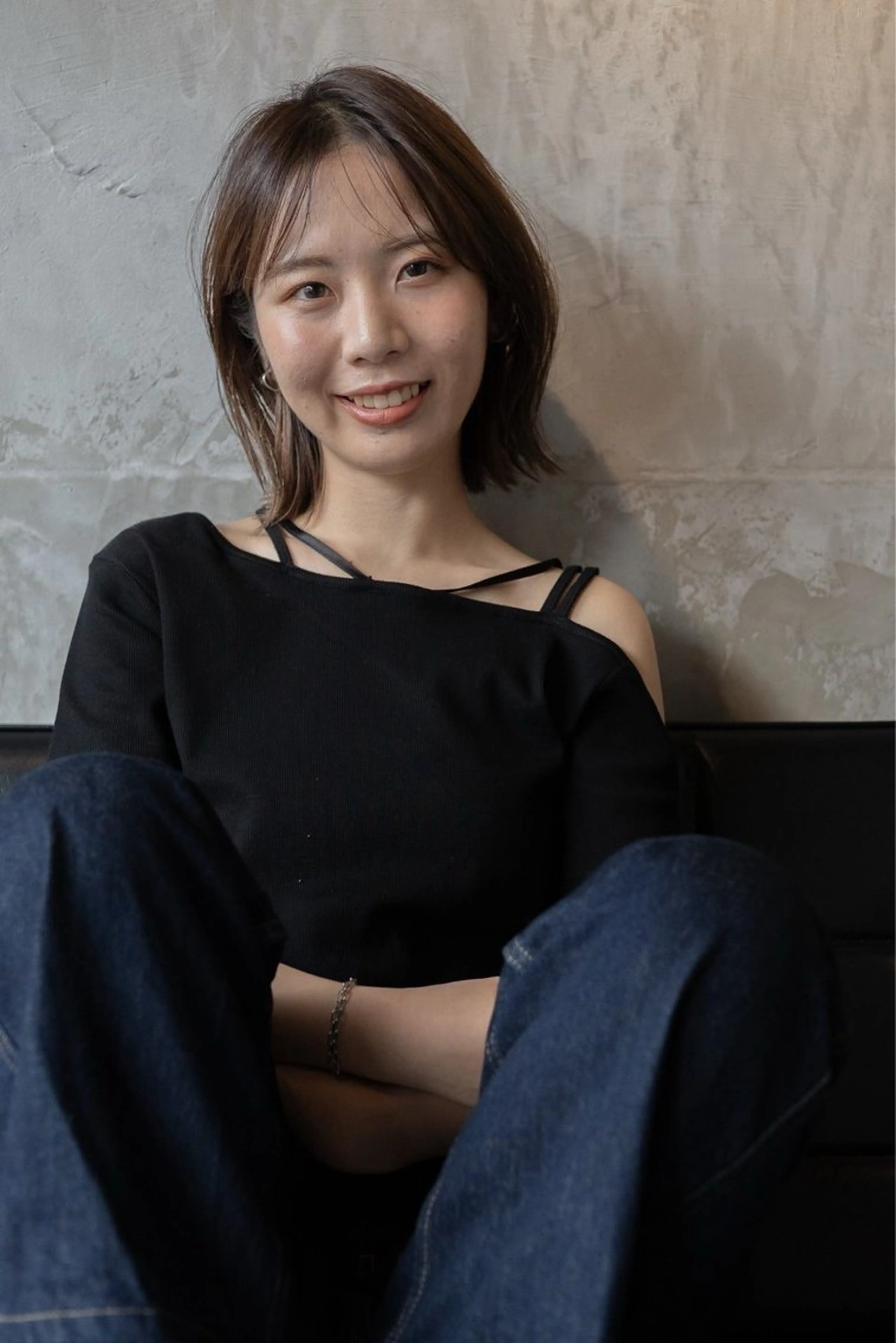 ミディアム カット ヘアカラー トリートメント 落合 妙佳のヘアスタイル