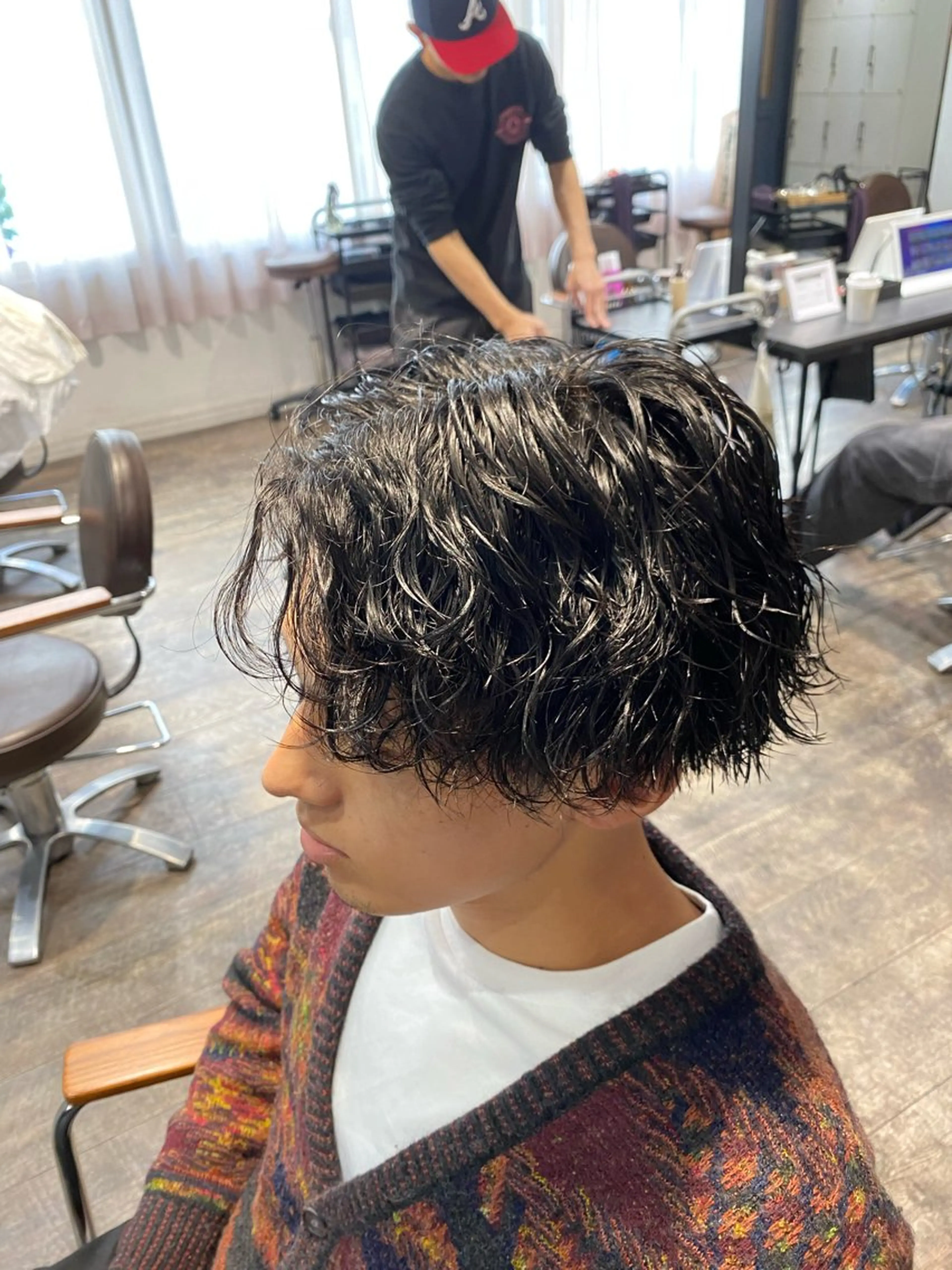 ショート パーマ メンズ カット パーマ 江﨑 翔のヘアスタイル