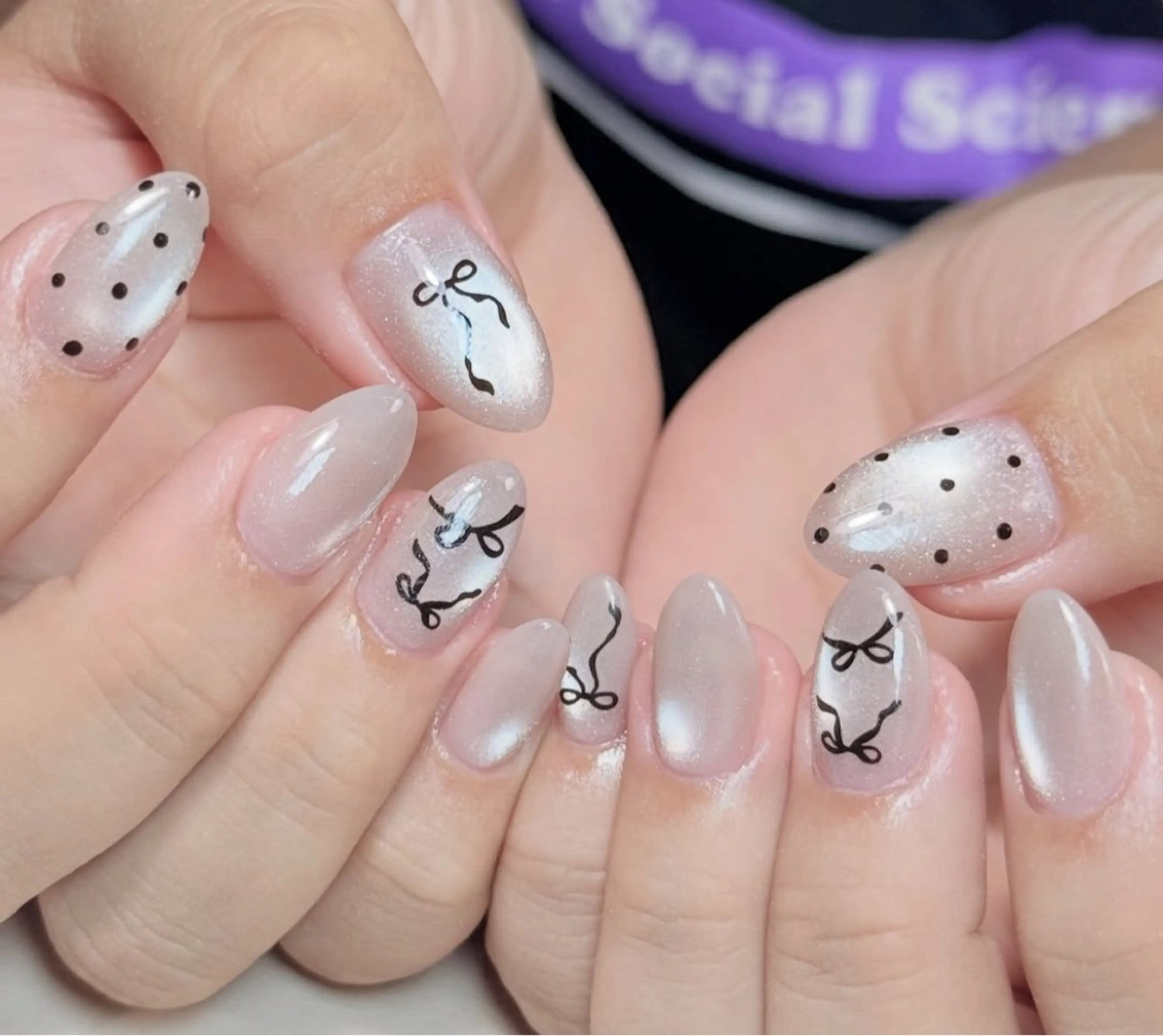 ネイル アートネイル フレンチネイル ジェルネイル キラキラネイル ニュアンスネイル ハンドネイル Ryunail所属・Ryu Nail NekoChanのネイルデザイン