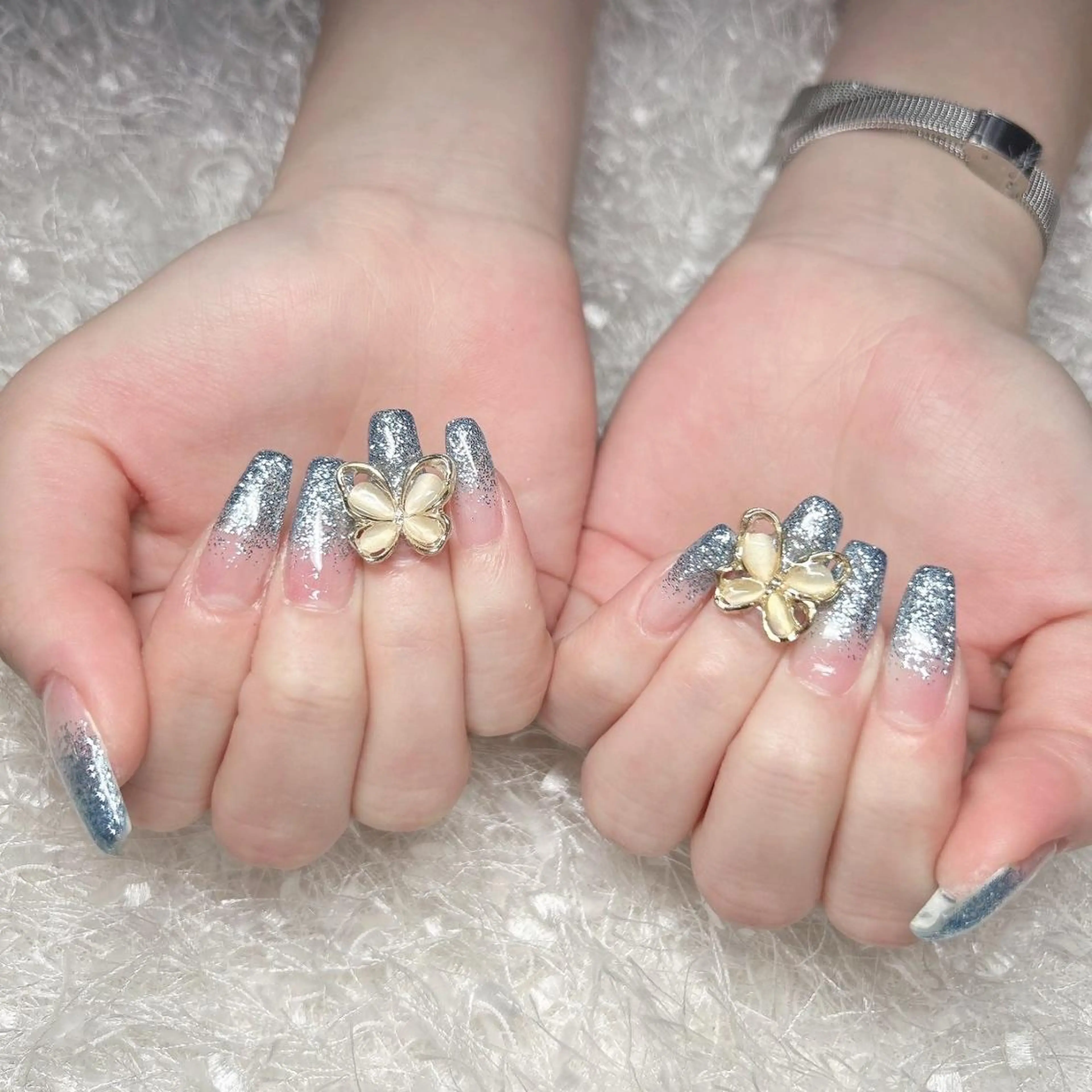 ネイル 長さ出し フレンチネイル ジェルネイル グラデーション 韓国ネイル ハンドネイル Nail&eye Belire 新宿のネイルデザイン