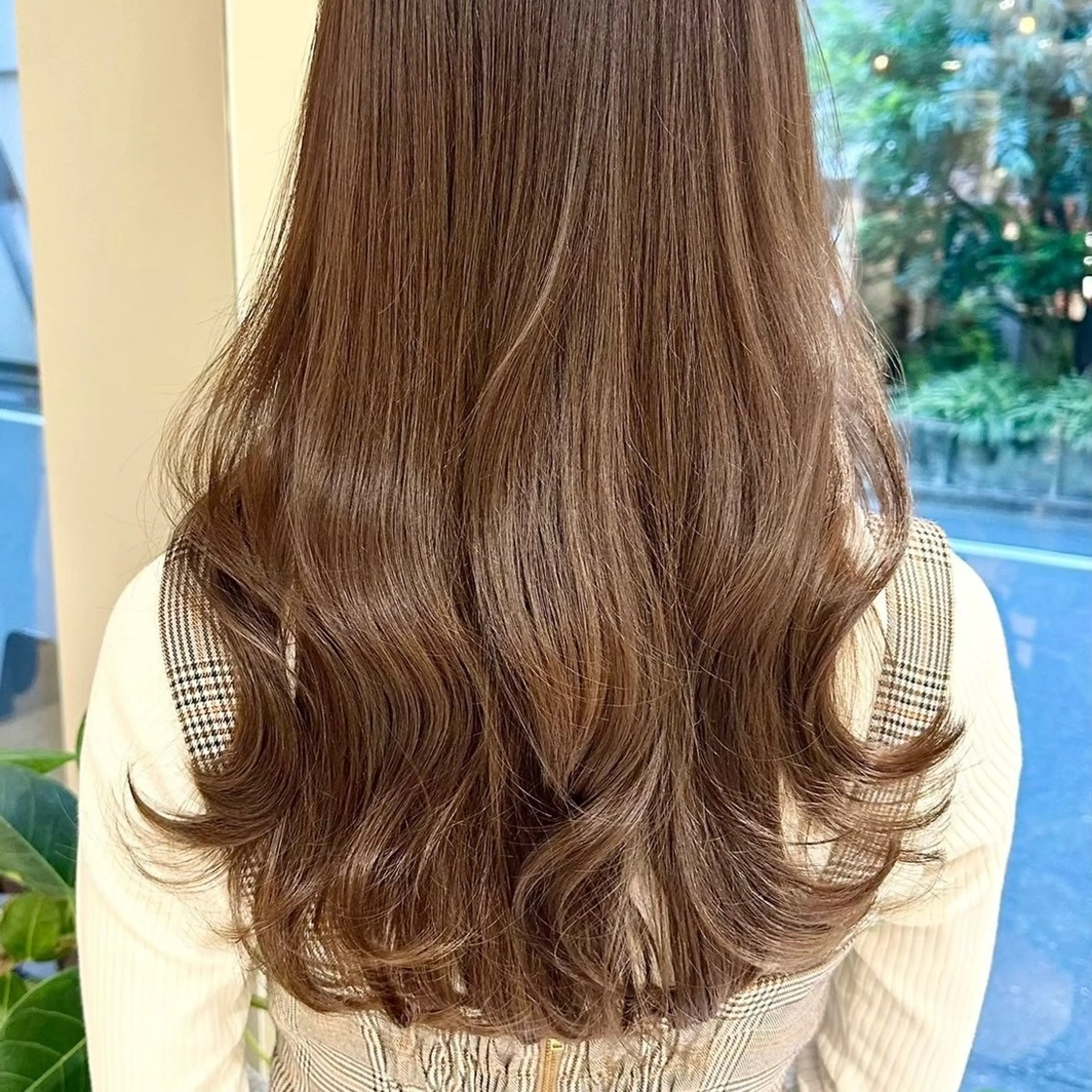 ロング カラー 似合わせカット 小顔カット 縮毛矯正 韓国風/小顔レイヤー /艶カラーのヘアスタイル