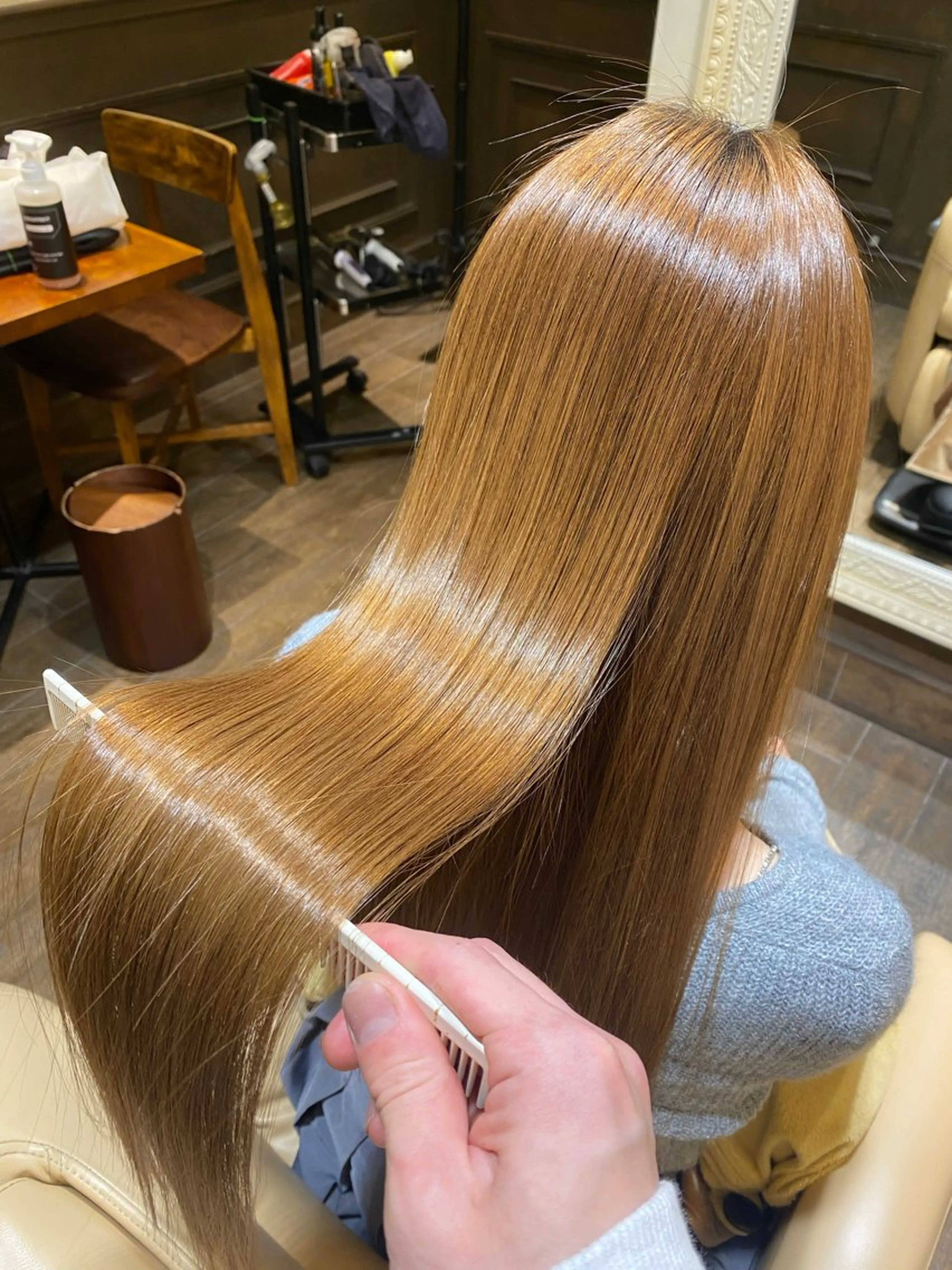 ロング カラー ヘアカラー トリートメント 韓国ヘア/銀座/艶髪 /MINX/ウチダのヘアスタイル